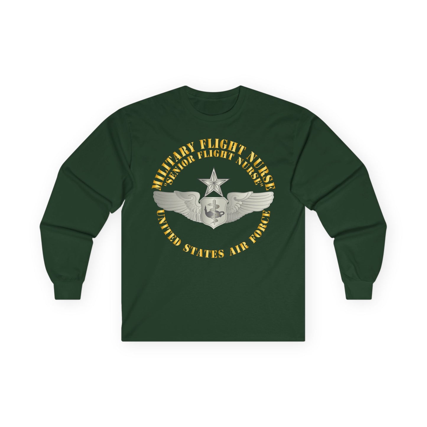 Unisex Ultra Cotton Long Sleeve Tee - USAF - Military Flight Nurse - Flight Nurse - Senior