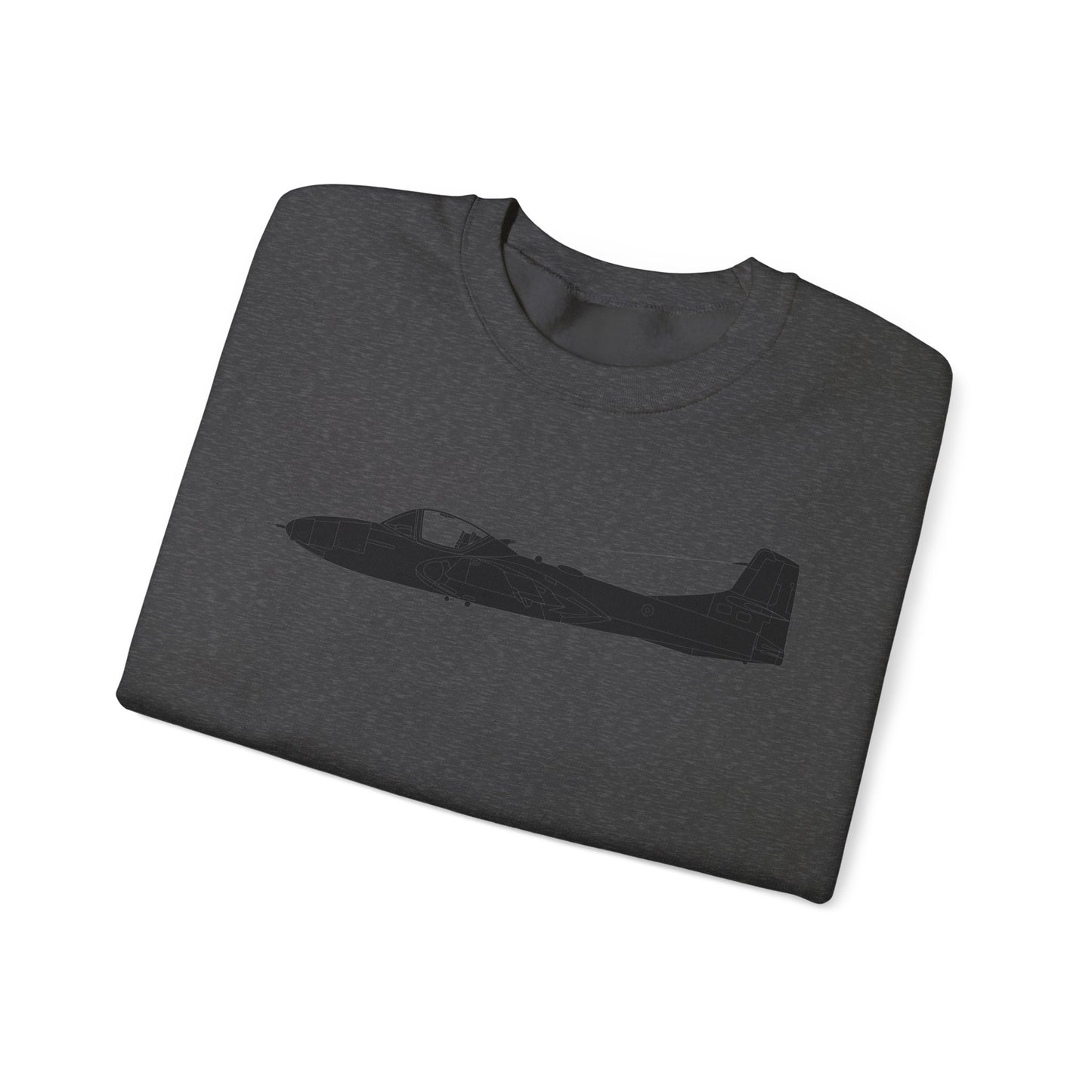 Crewneck Sweatshirt - Aircraft - T-37-Trainer - Top - Black - Metal X 300