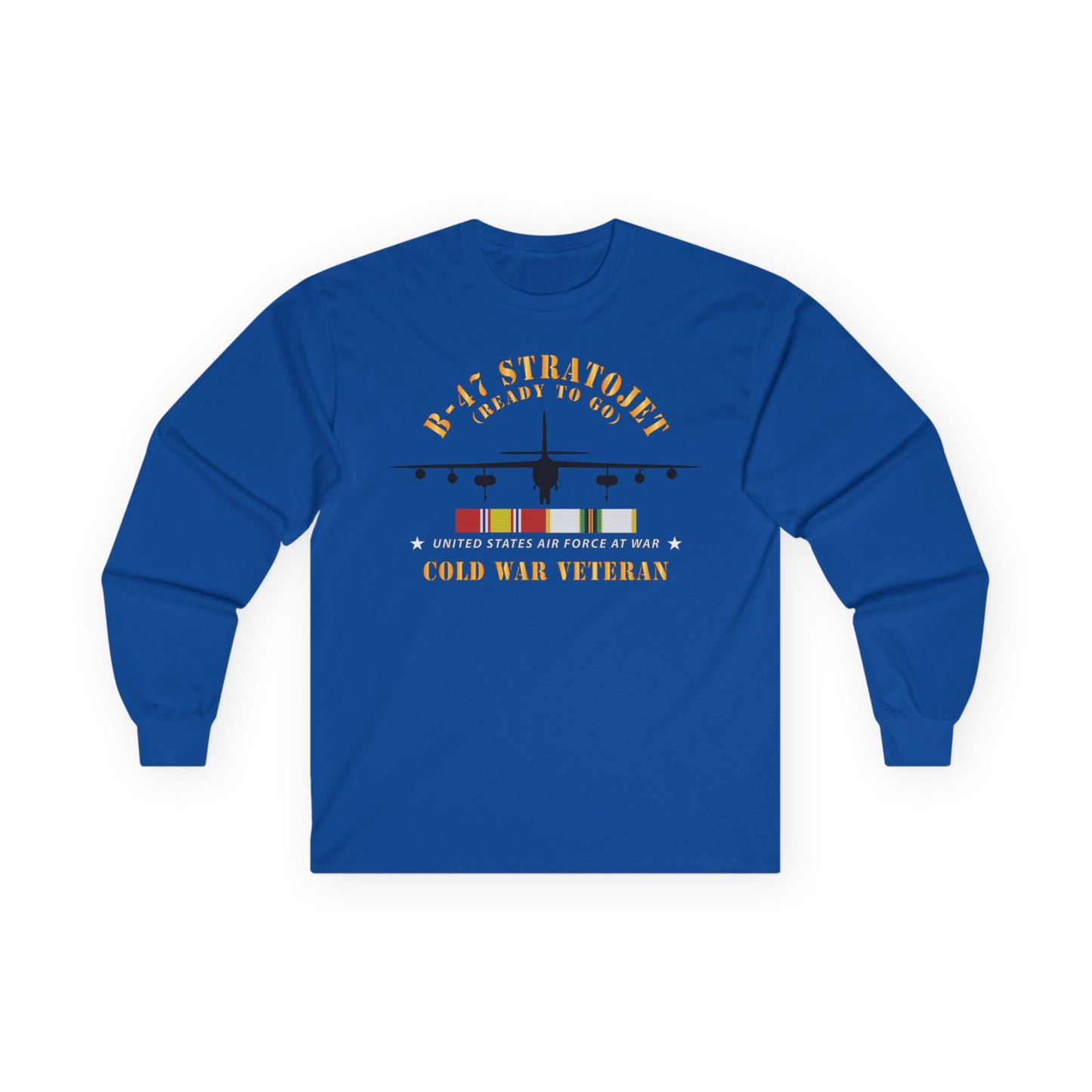 Unisex Ultra Cotton Long Sleeve Tee - USAF - B-47 Stratojet - Ready to Go - Silhouette - Cold War Veteran X 300