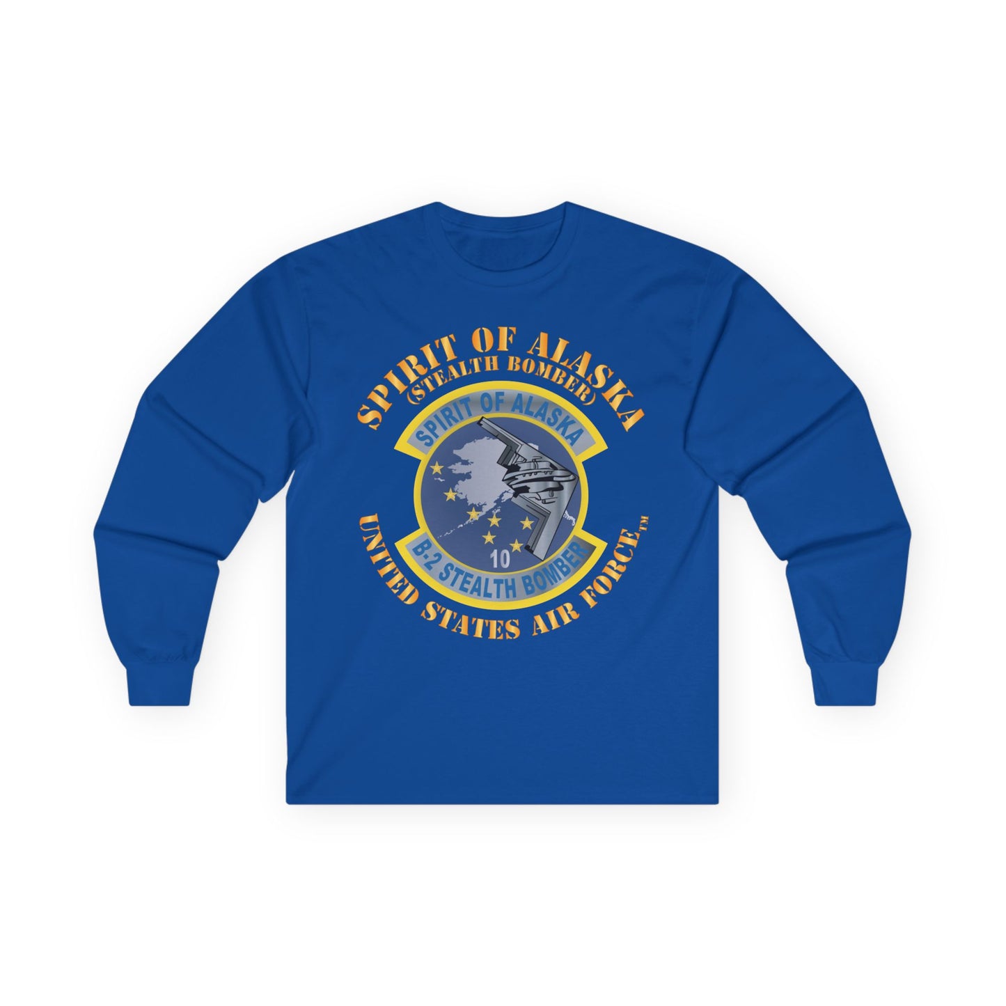 Unisex Ultra Cotton Long Sleeve Tee - USAF - B2 - Spirit of Alaska - Stealth Bomber X 300