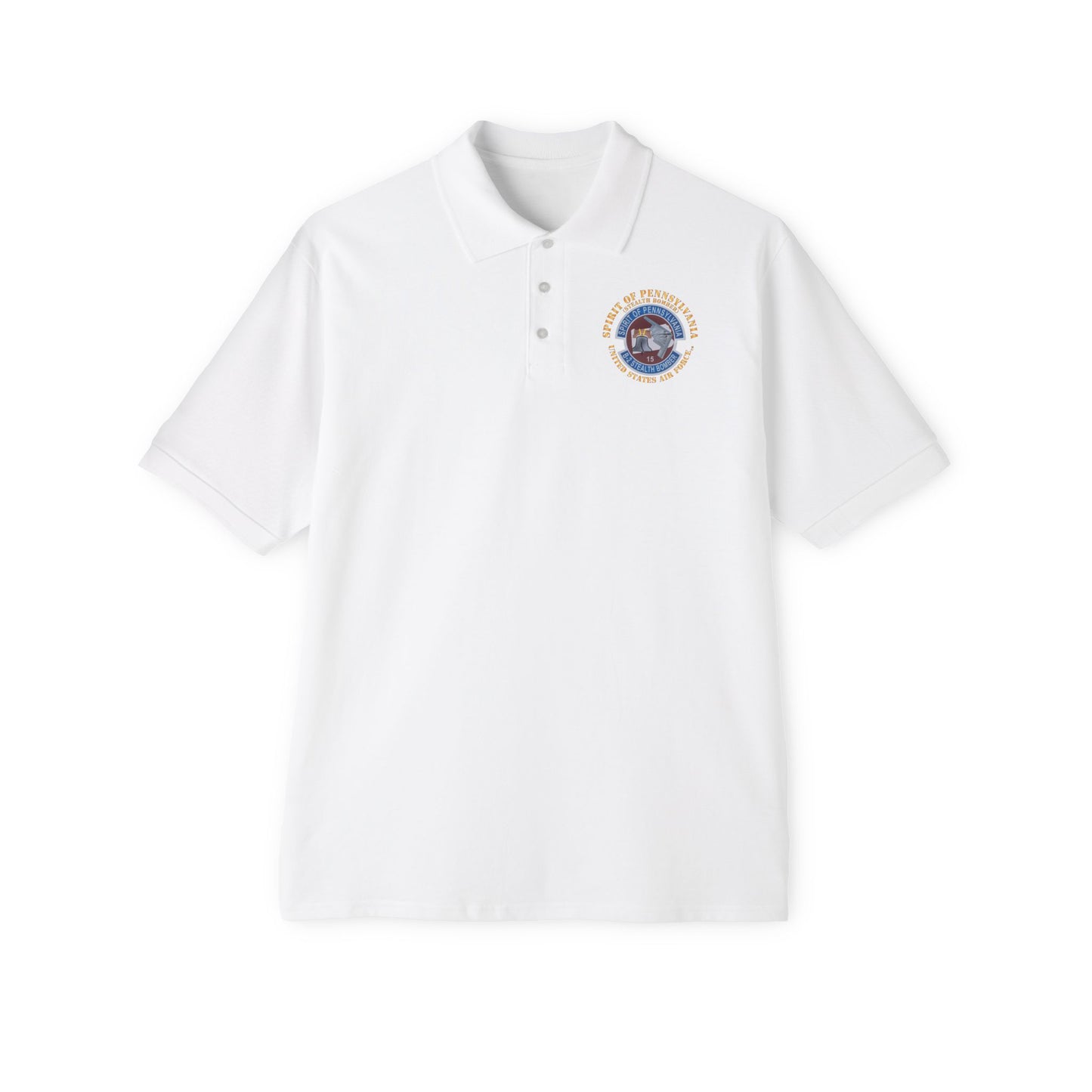 Men's Piqué Polo - USAF - B2 - Spirit of Pennsylvania Stealth Bomber X 300