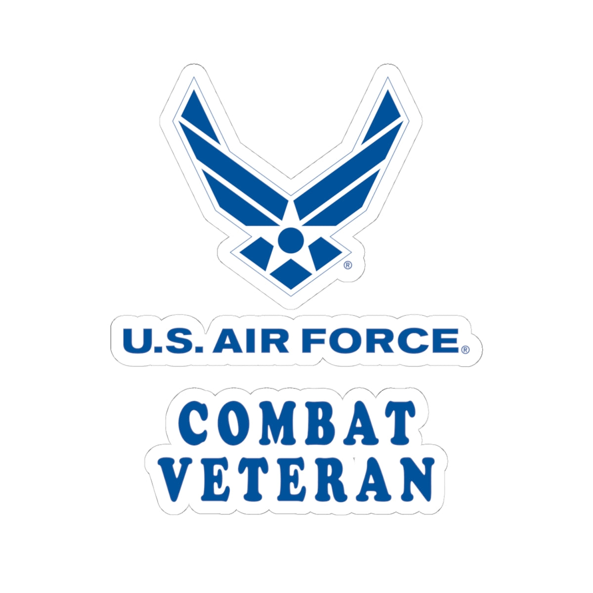 Kiss-Cut Stickers - USAF - Air Force - Combat Veteran X 300