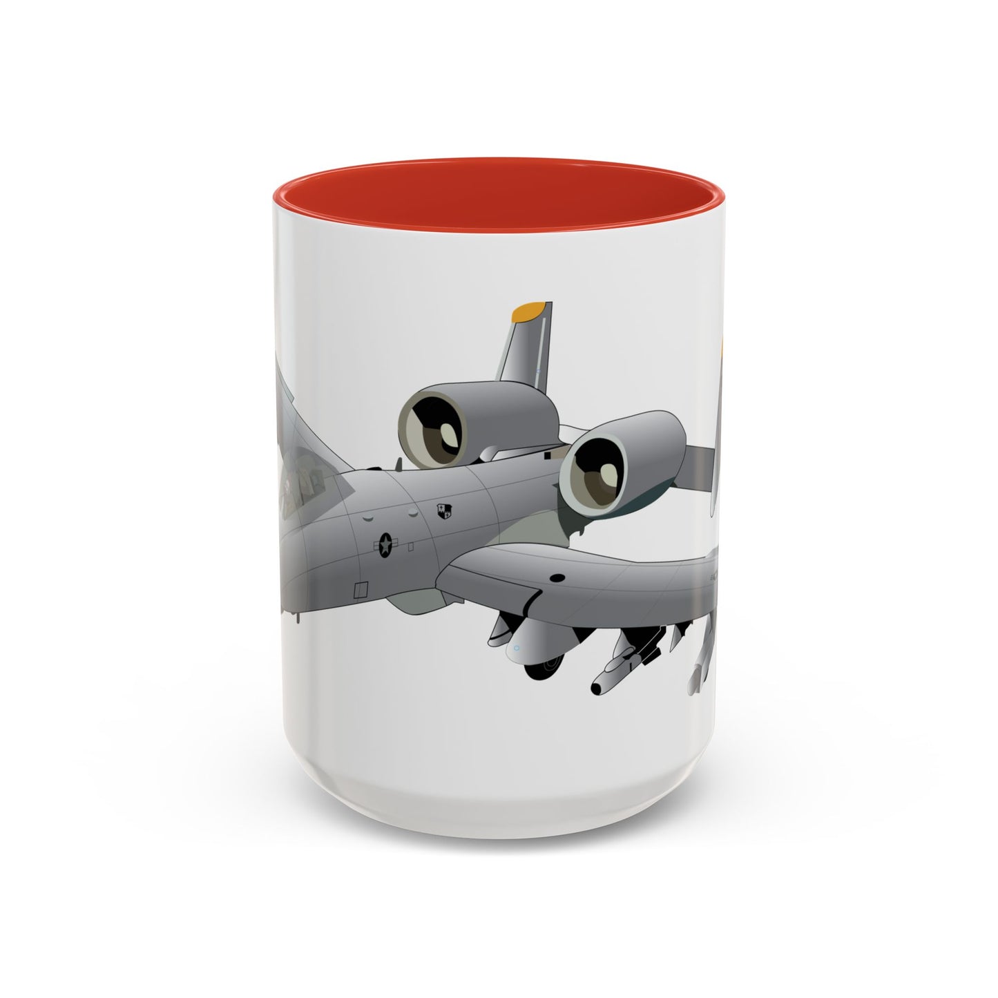 Accent Coffee Mug (11oz & 15oz) - Aircraft - A10 - Front - Top - Oblique X 300
