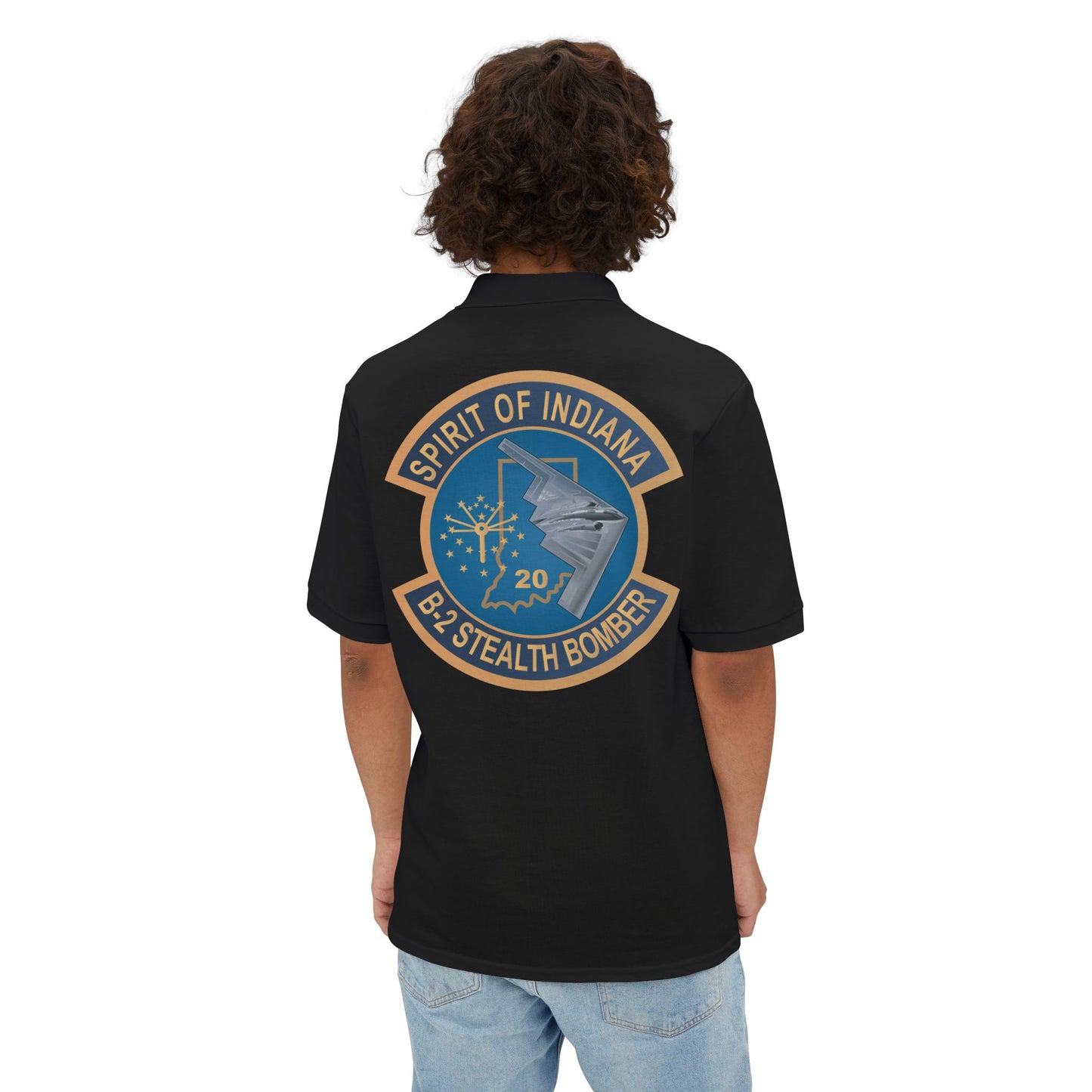 Men's Piqué Polo - USAF - B2 - Spirit of Indiana - Stealth Bomber wo txt X 300