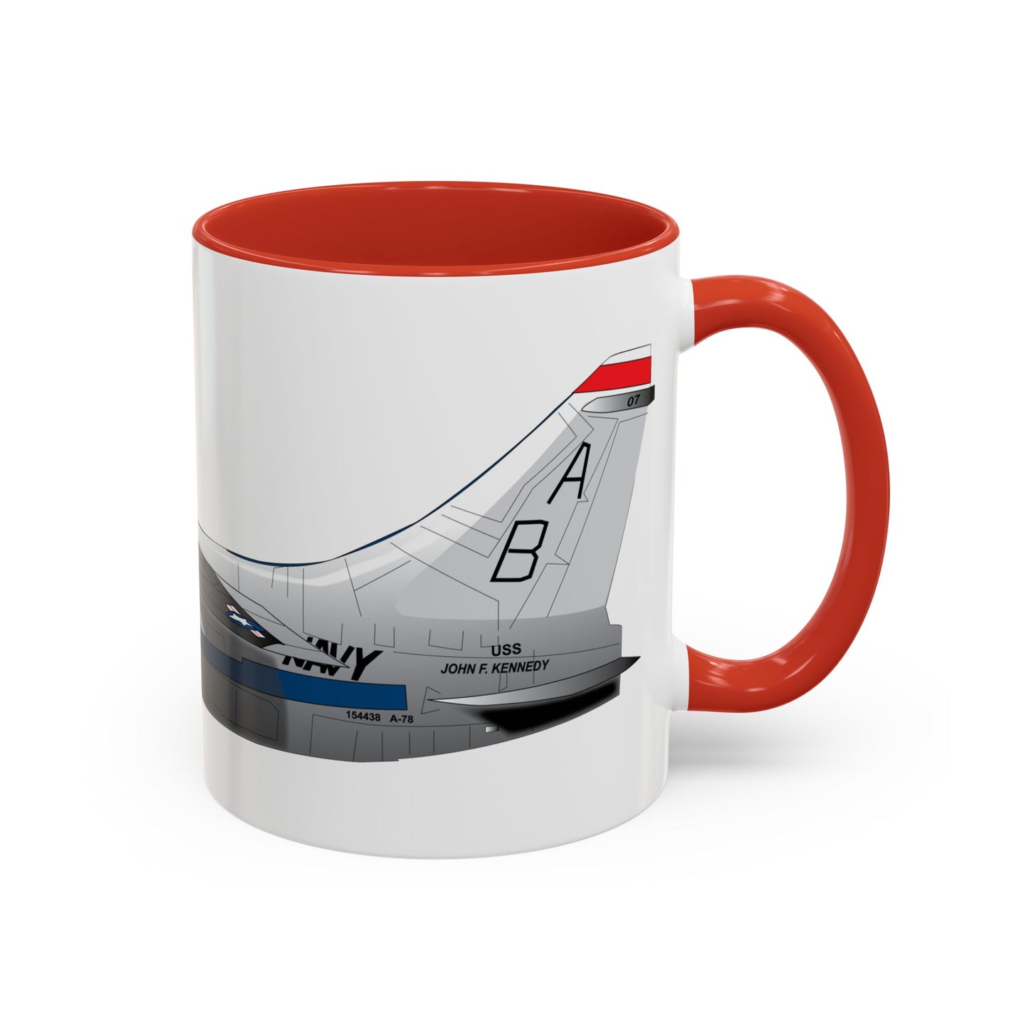 Accent Coffee Mug (11oz & 15oz) - Aircraft - Navy - A-7B Corsair II - Side X 300