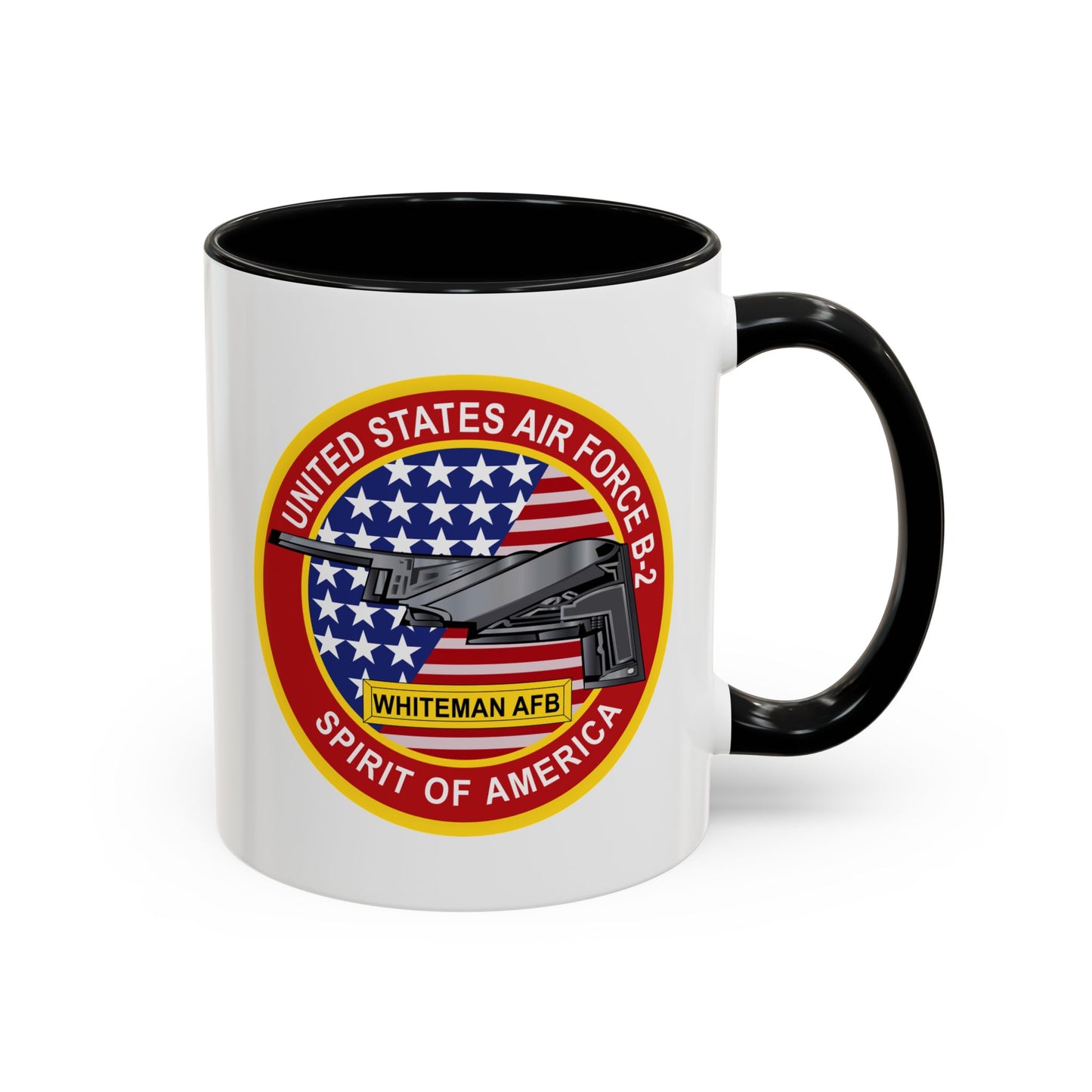 Accent Coffee Mug (11oz & 15oz) - USAF - B2 - Spirit - Stealth Bomber wo Txt
