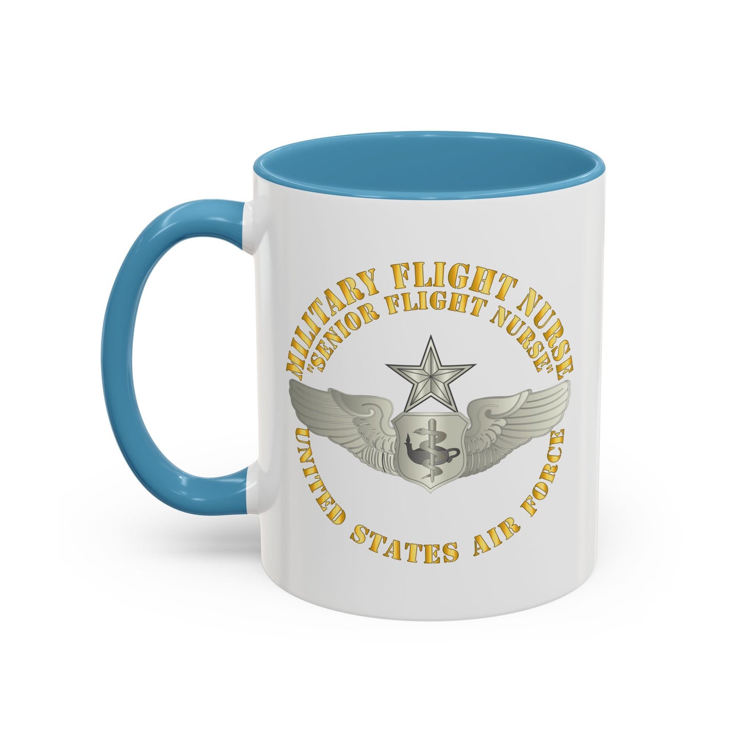 Accent Coffee Mug (11oz & 15oz) - USAF - Military Flight Nurse - Flight Nurse - Senior