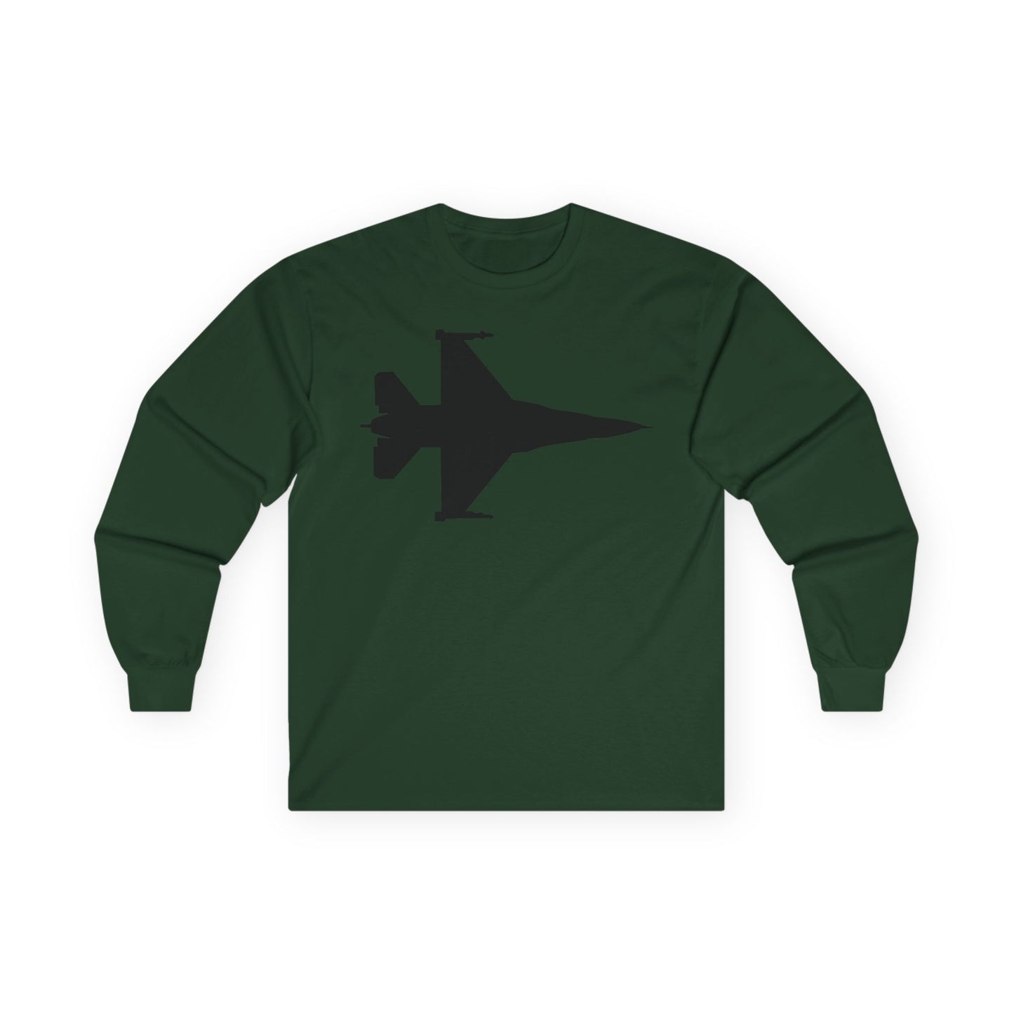 Unisex Ultra Cotton Long Sleeve Tee - Aircraft - F-16 -Top - Silhouette - wo Txt X 300