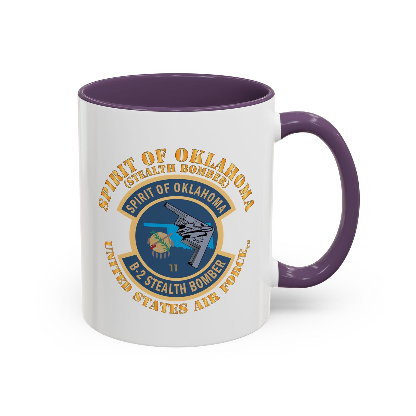 Accent Coffee Mug (11oz & 15oz) - USAF - B2 - Spirit of Oklahoma - Stealth Bomber X 300