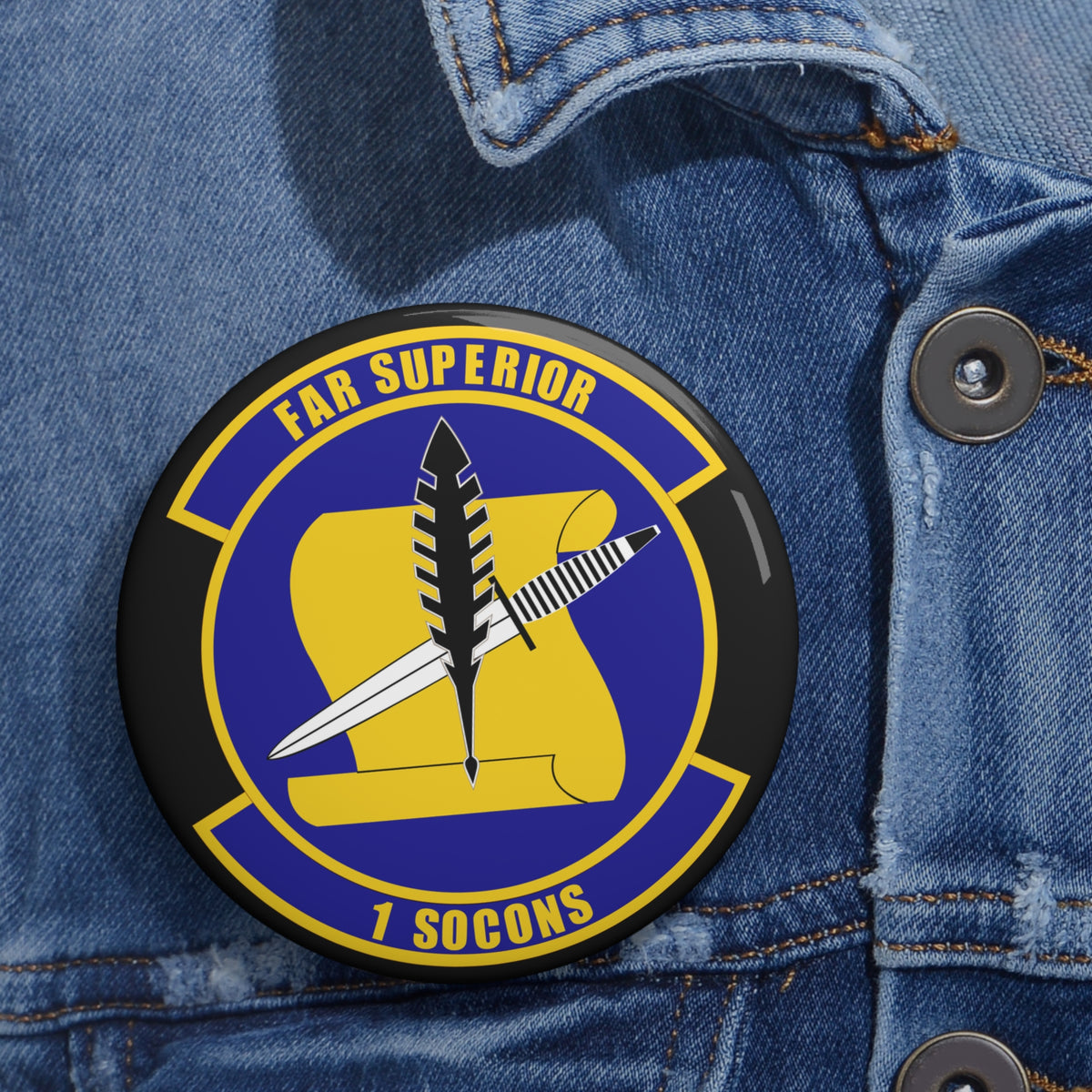 Custom Pin Button - USAF - 1st Special Operations Contracting Sq wo txt X 300