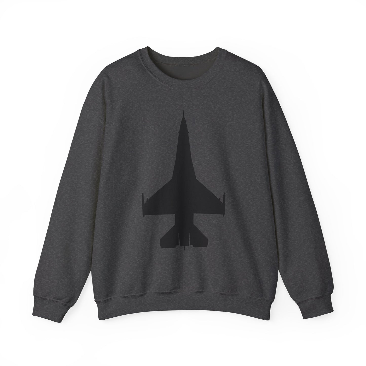 Crewneck Sweatshirt - Aircraft - F-16 -Top - Black wo Txt X 300