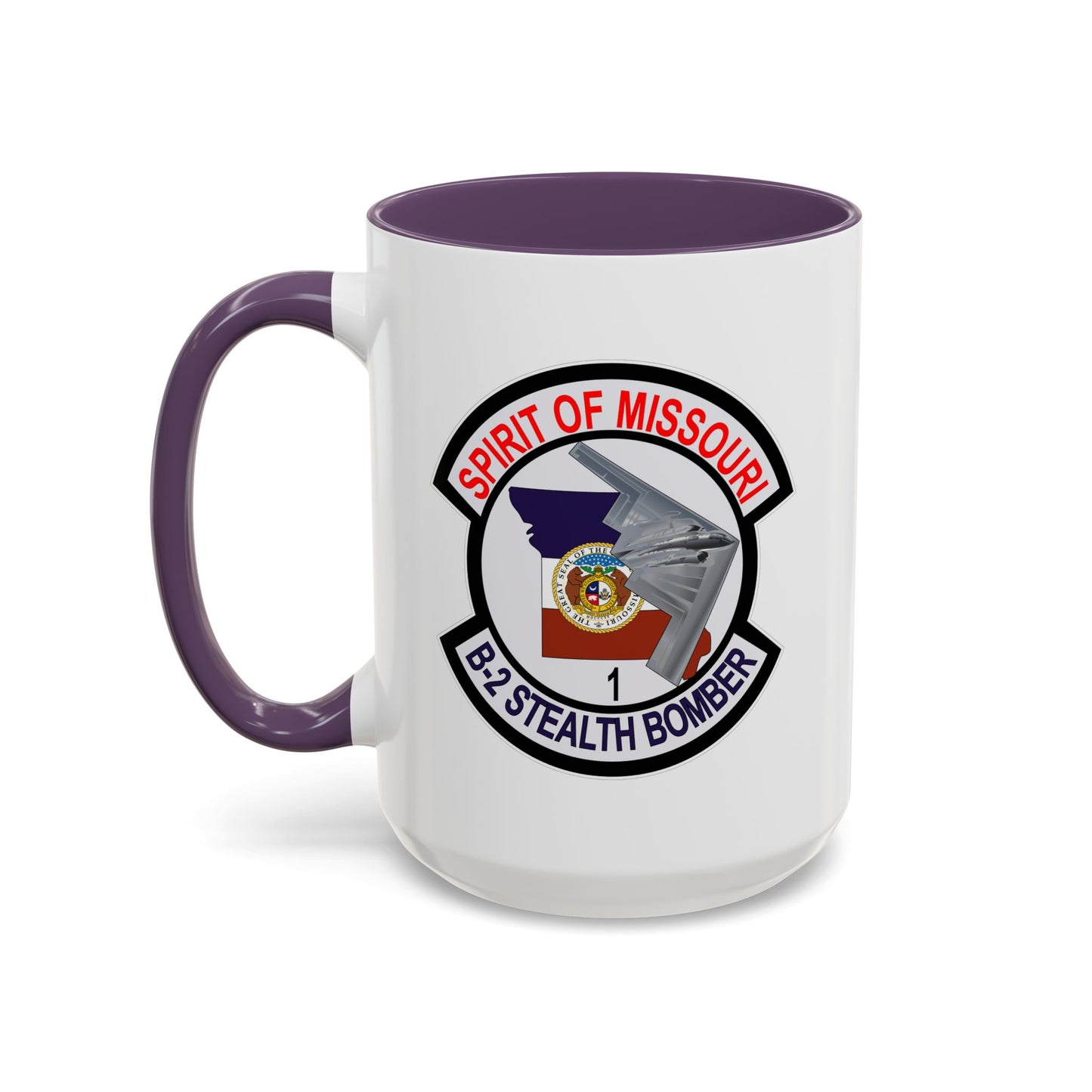 Accent Coffee Mug (11oz & 15oz) - USAF - B2 - Spirit of Missouri - Stealth Bomber wo Txt