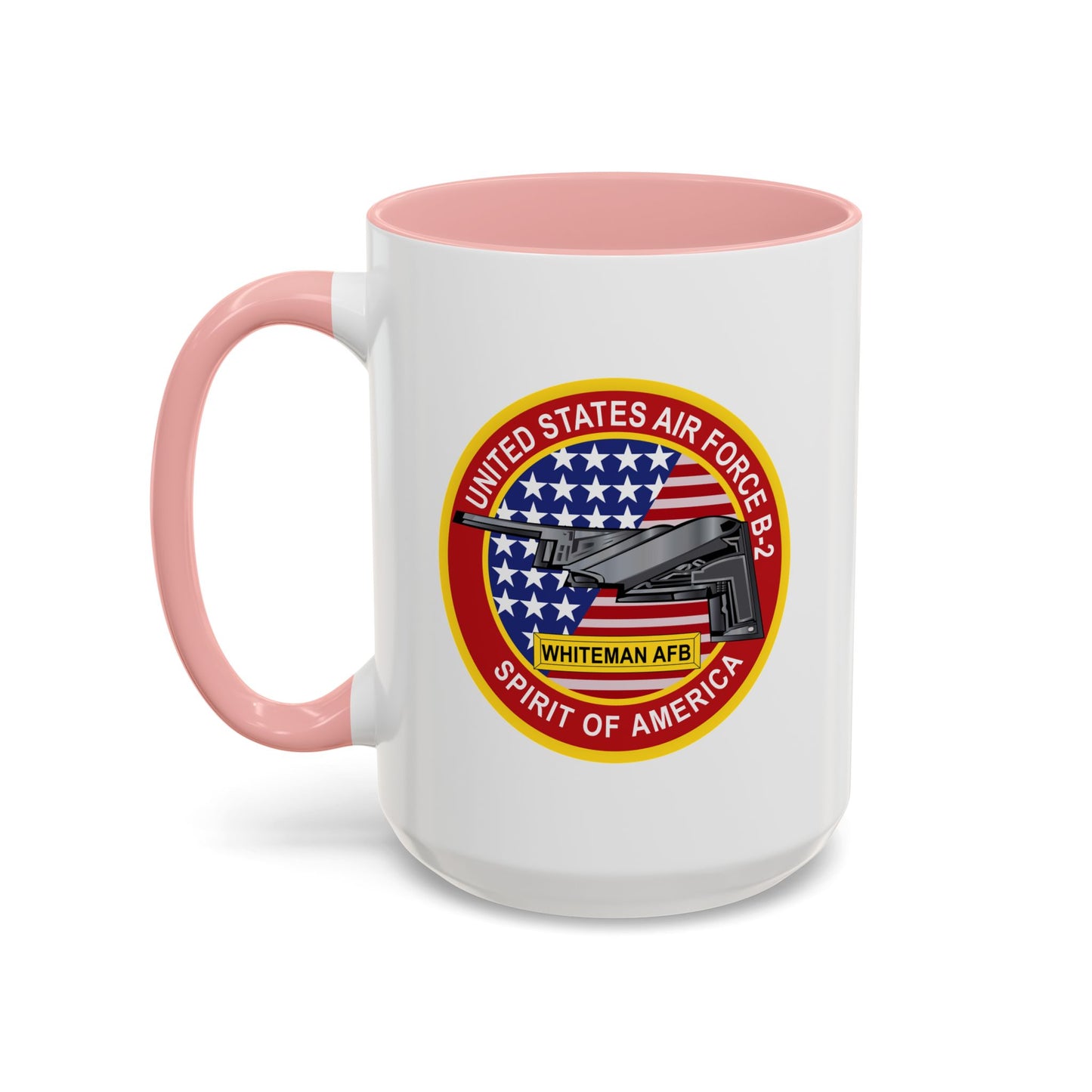 Accent Coffee Mug (11oz & 15oz) - USAF - B2 - Spirit - Stealth Bomber wo Txt