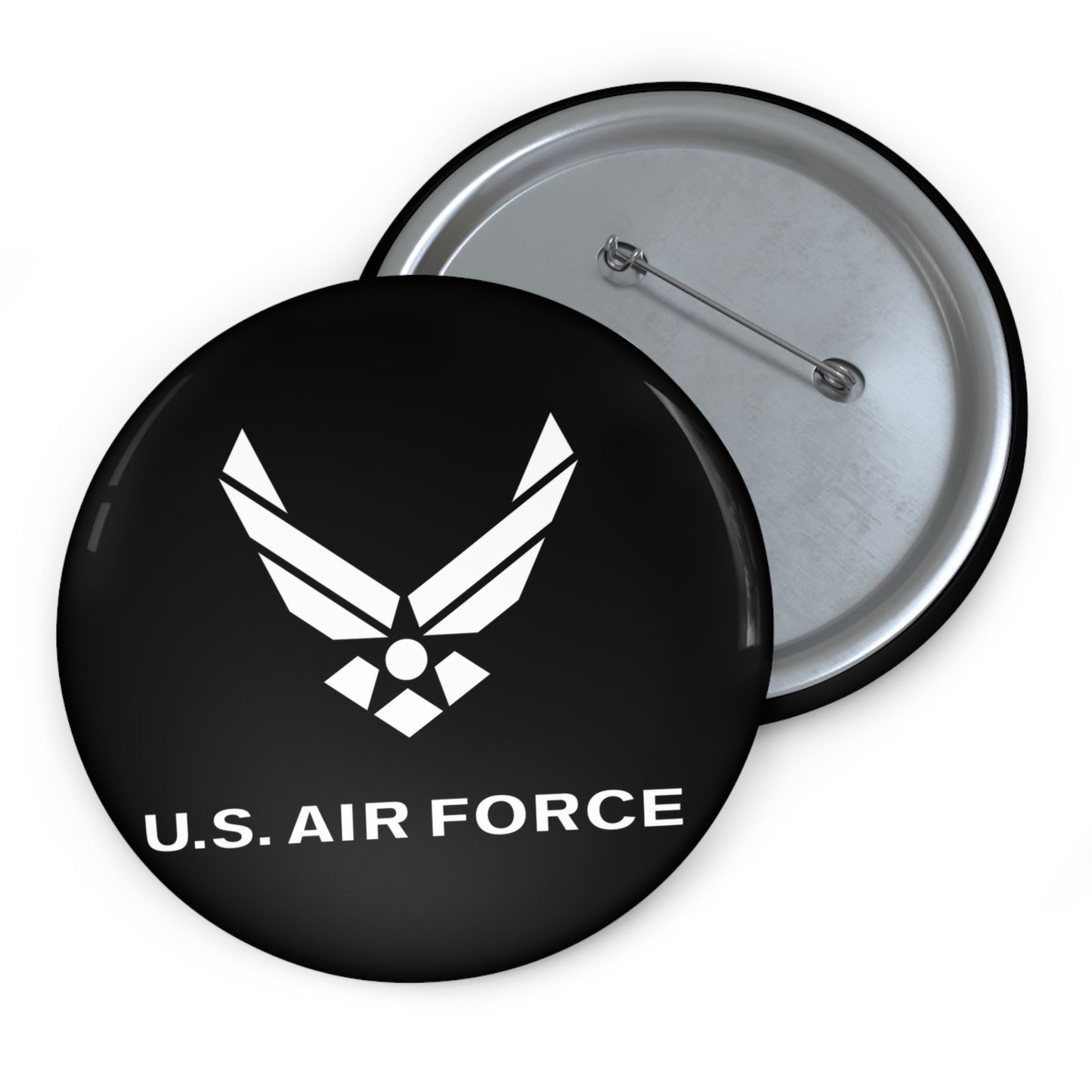 Custom Pin Button - USAF Logo, TM Txt - U S Air Force - LA