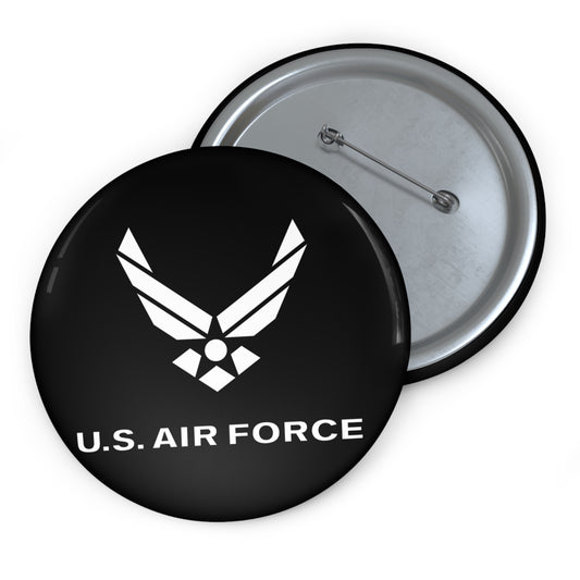 Custom Pin Button - USAF Logo, TM Txt - U S Air Force - LA