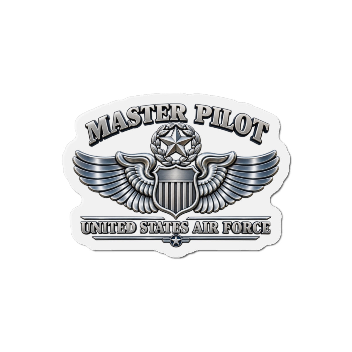 Die-Cut Magnet - USAF - Master Pilot Badge - United States Air Force - 3D - Enhanced