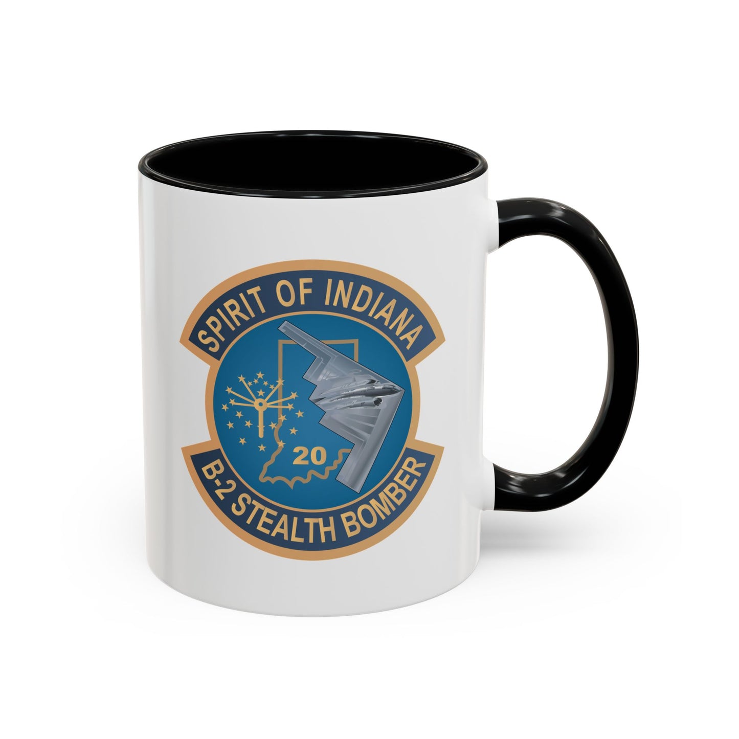Accent Coffee Mug (11oz & 15oz) - USAF - B2 - Spirit of Indiana - Stealth Bomber wo txt X 300