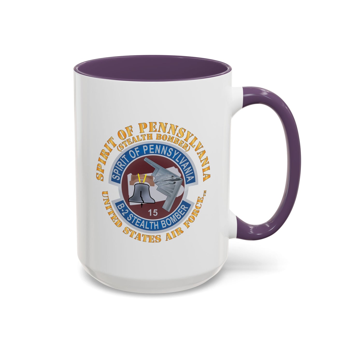 Accent Coffee Mug (11oz & 15oz) - USAF - B2 - Spirit of Pennsylvania Stealth Bomber X 300