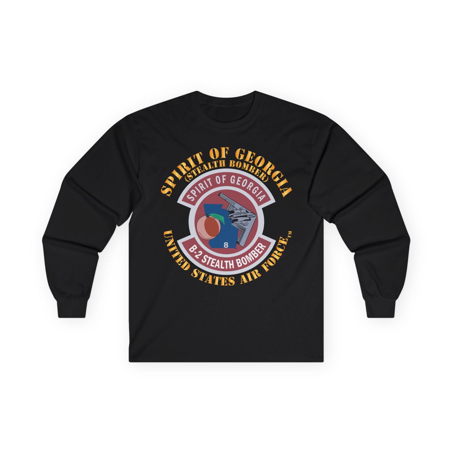 Unisex Ultra Cotton Long Sleeve Tee - USAF - B2 - Spirit of Georgia - Stealth Bomber X 300