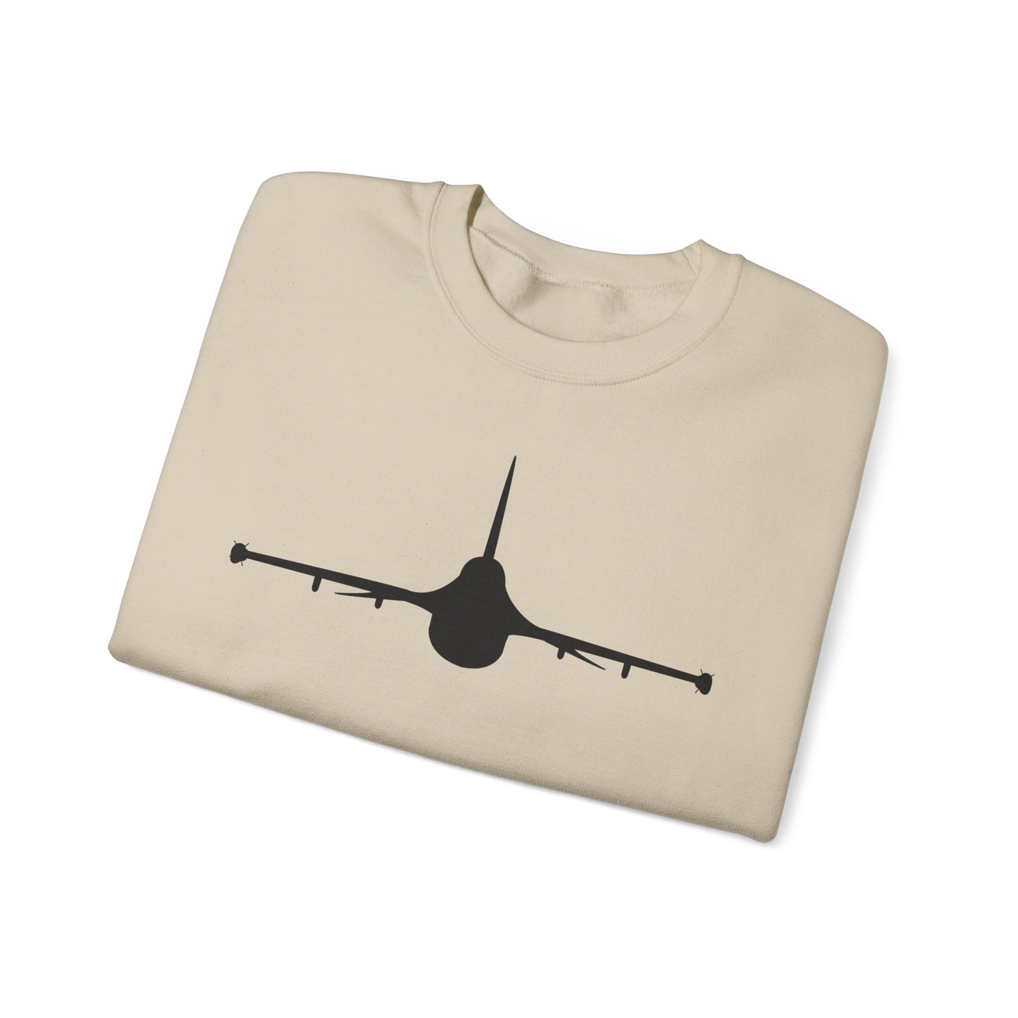 Crewneck Sweatshirt - Aircraft - F-16 - Front - Silhouette wo Txt X 300