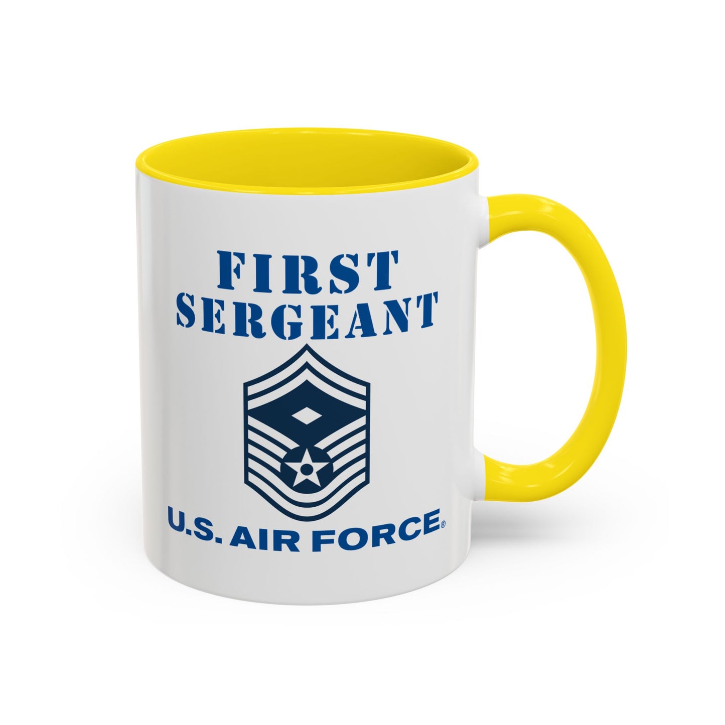 Accent Coffee Mug (11oz & 15oz) - USAF - First Sergeant (E8b) - 2020 - US Air Force w Text X 300