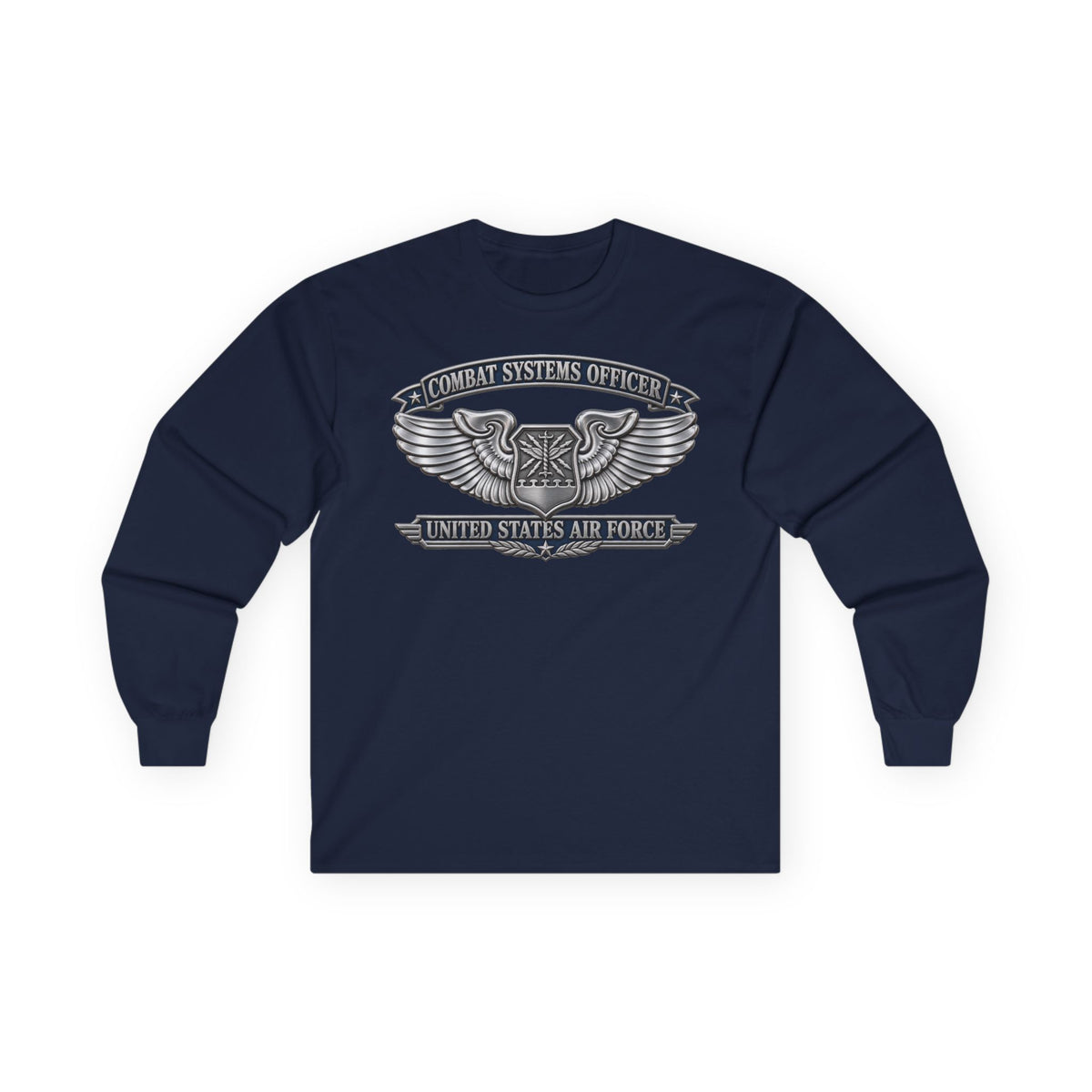 Unisex Ultra Cotton Long Sleeve Tee - USAF - Combat Systems Officer Badge - United States Air Force - 3D - Enhanced