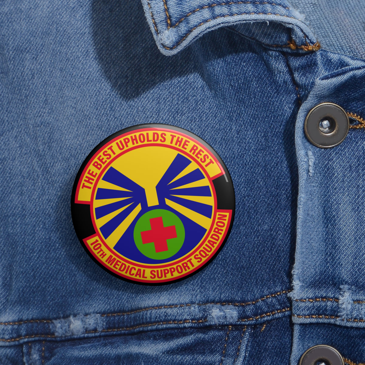 Custom Pin Button - USAF - 10th Medical Support Squadron wo txt