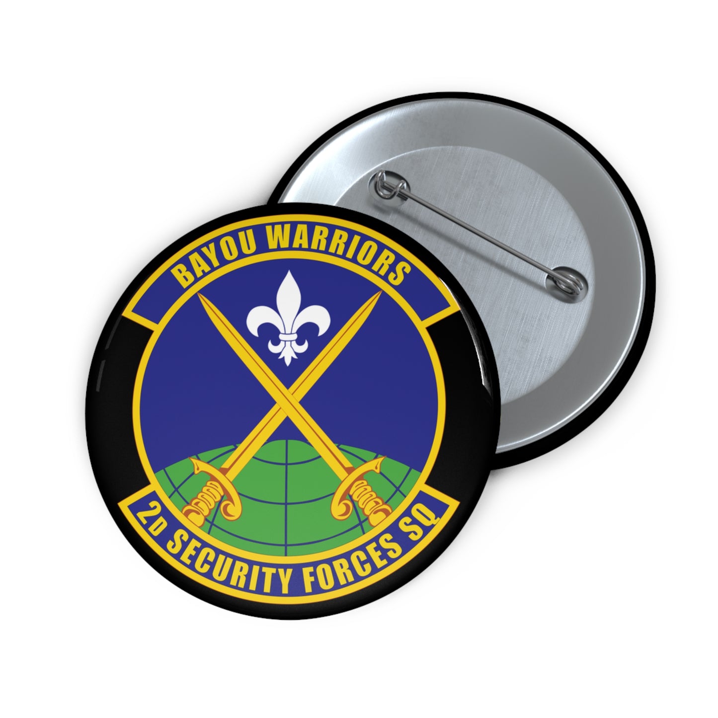 Custom Pin Button - USAF - 2nd Security Forces Squadron wo txt