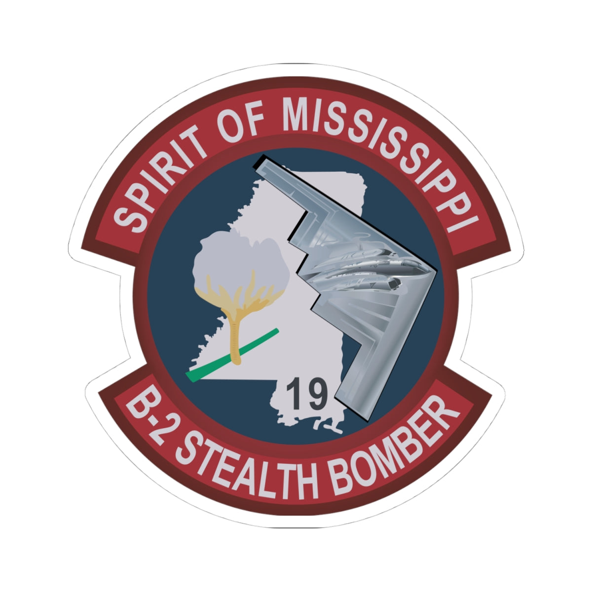 Kiss-Cut Stickers - USAF - B2 - Spirit of Mississippi - Stealth Bomber wo txt X 300