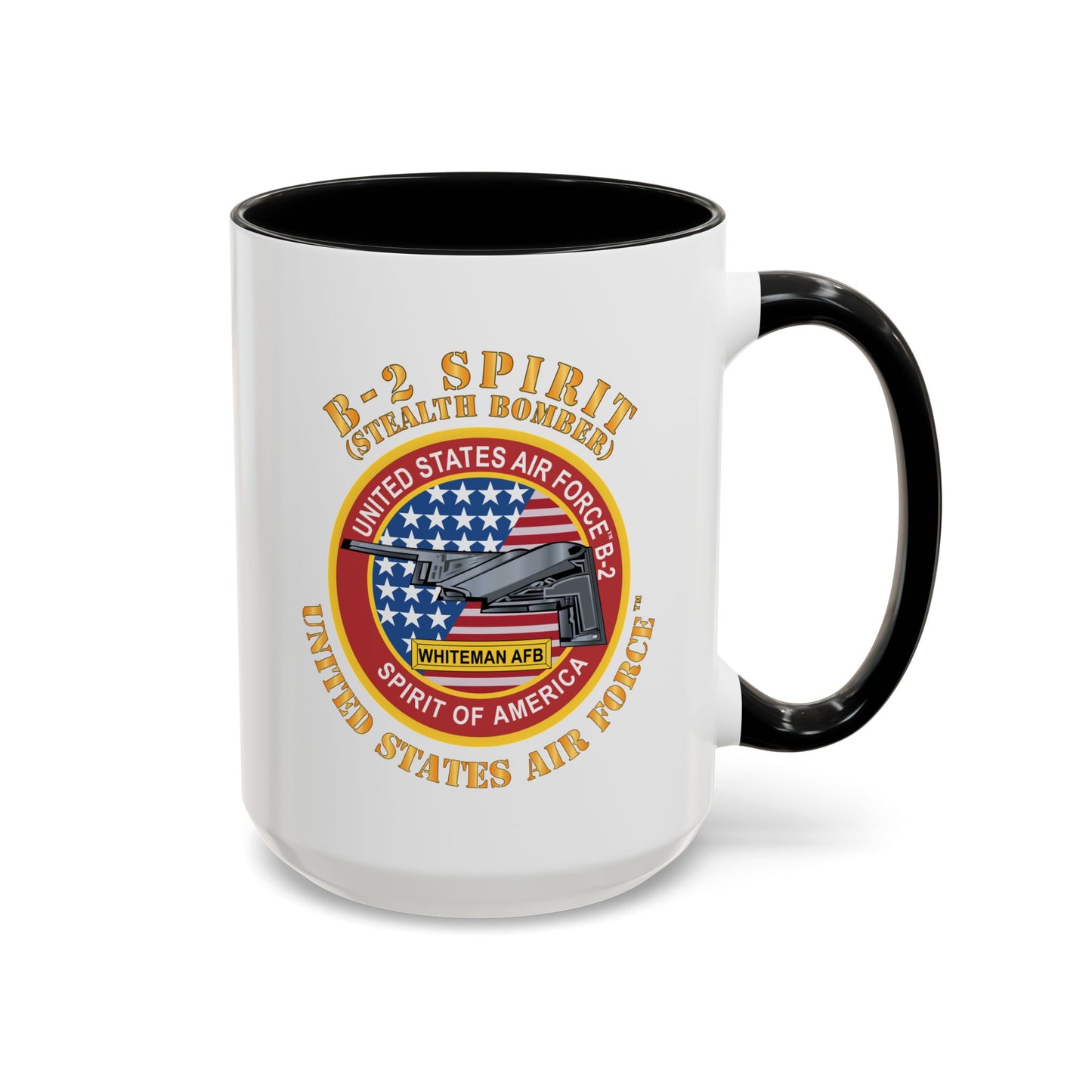 Accent Coffee Mug (11oz & 15oz) - USAF - B2 - Spirit - Stealth Bomber X 300