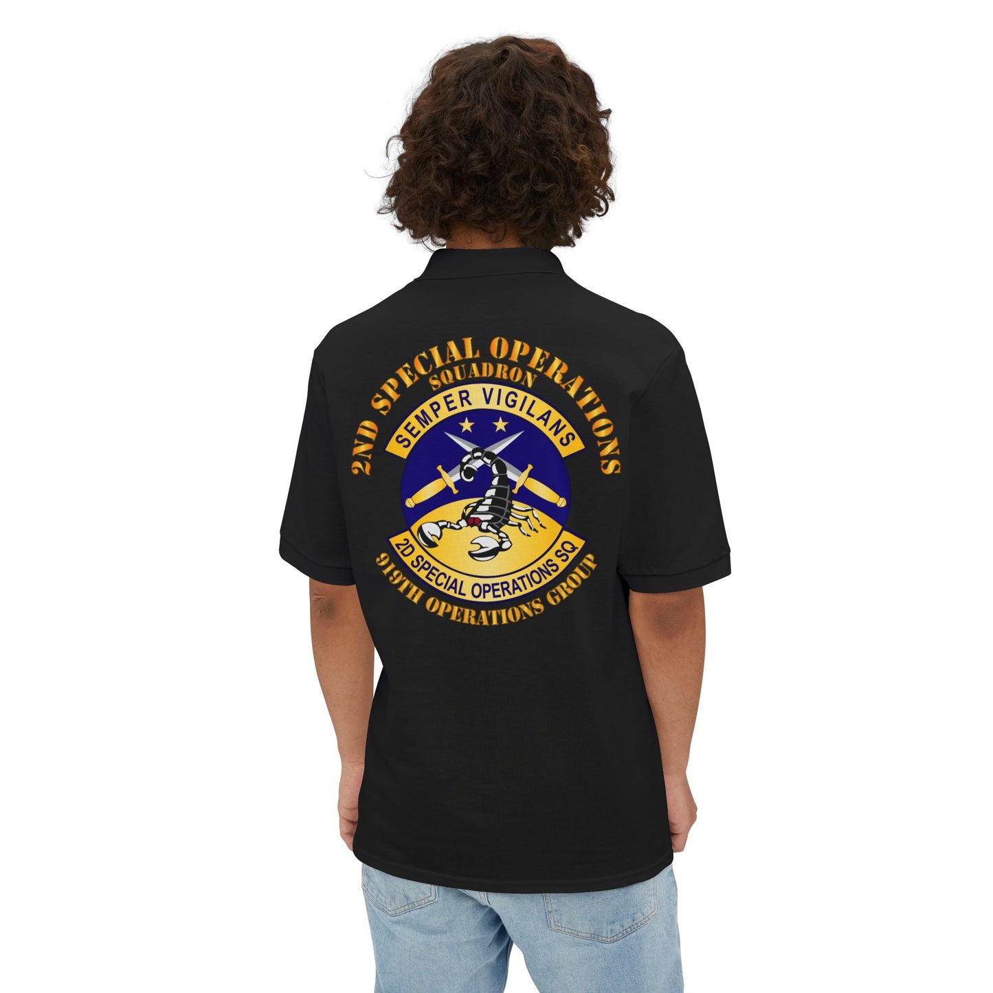 Men's Piqué Polo - USAFSOF - 2nd Special Operations Squadron - 919th Operations Group