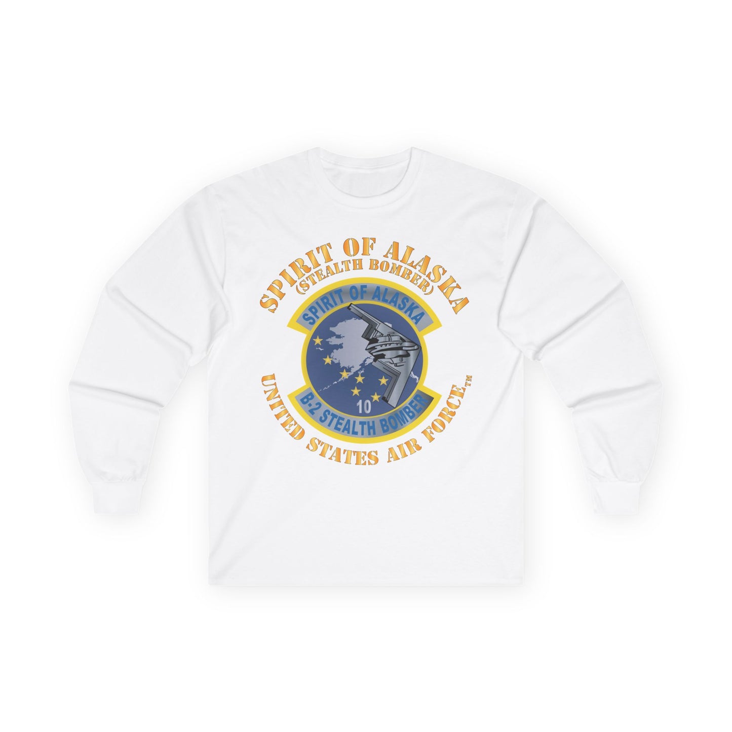 Unisex Ultra Cotton Long Sleeve Tee - USAF - B2 - Spirit of Alaska - Stealth Bomber X 300