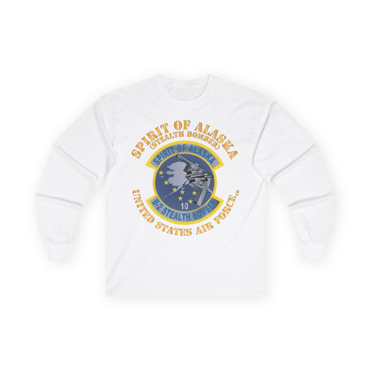 Unisex Ultra Cotton Long Sleeve Tee - USAF - B2 - Spirit of Alaska - Stealth Bomber X 300