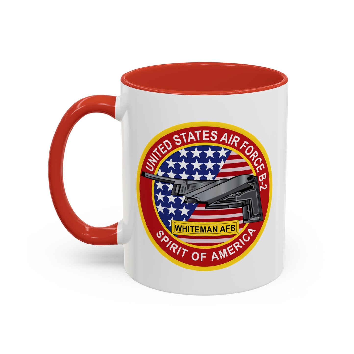 Accent Coffee Mug (11oz & 15oz) - USAF - B2 - Spirit - Stealth Bomber wo Txt