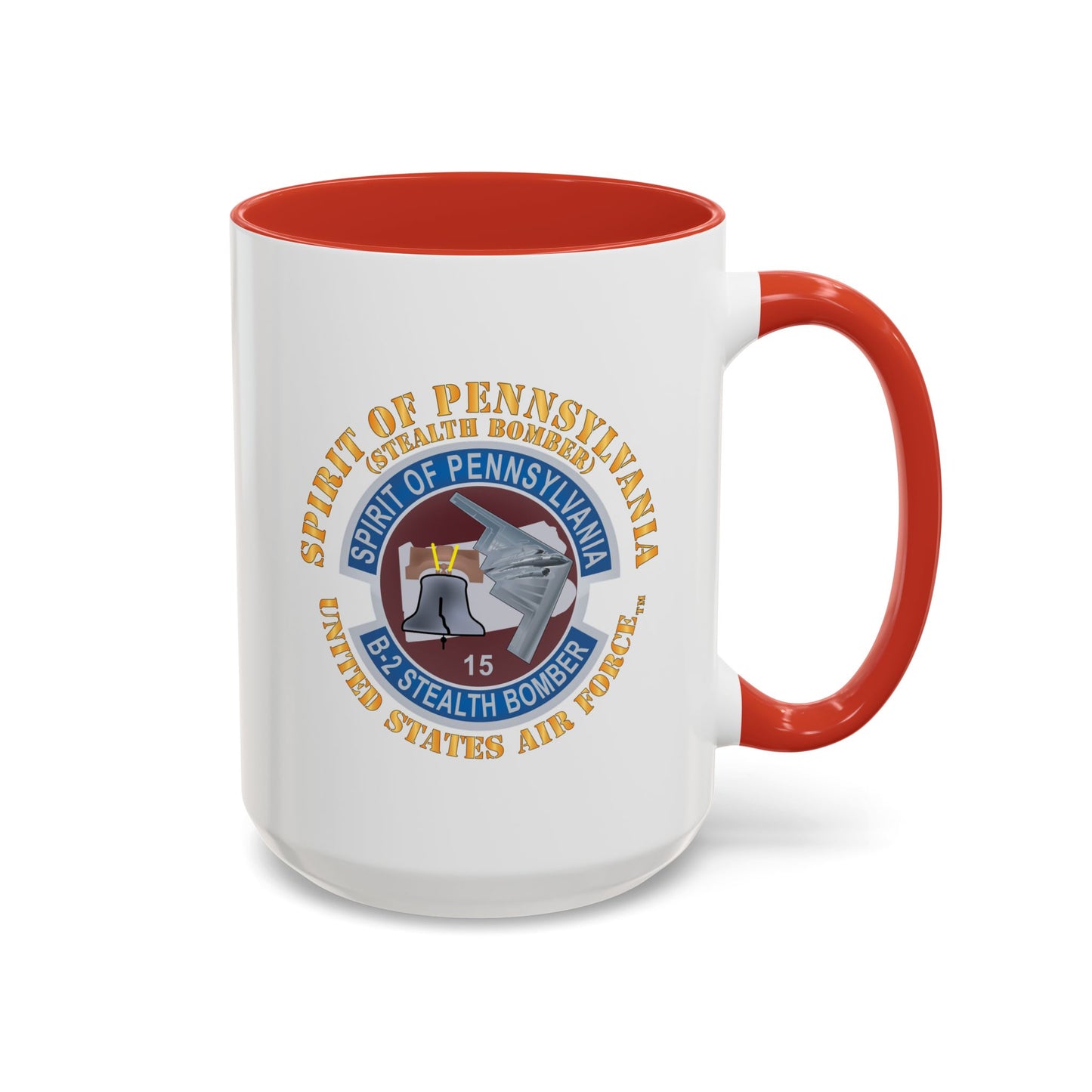 Accent Coffee Mug (11oz & 15oz) - USAF - B2 - Spirit of Pennsylvania Stealth Bomber X 300