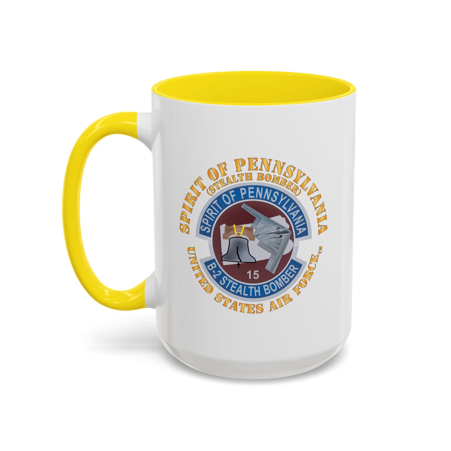 Accent Coffee Mug (11oz & 15oz) - USAF - B2 - Spirit of Pennsylvania Stealth Bomber X 300