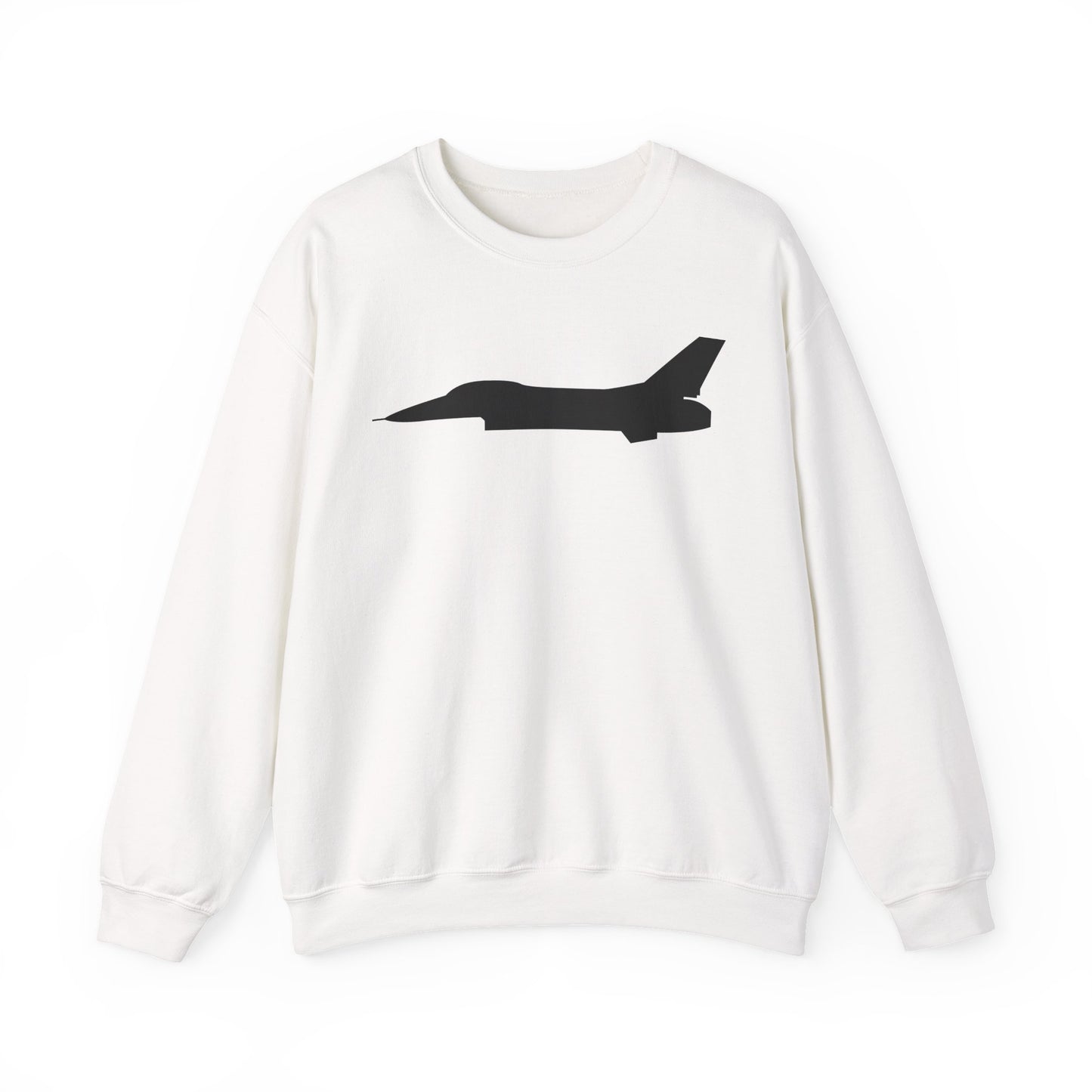 Crewneck Sweatshirt - Aircraft - F-16 - Side - Black - wo Txt X 300