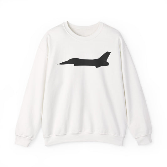 Crewneck Sweatshirt - Aircraft - F-16 - Side - Black - wo Txt X 300