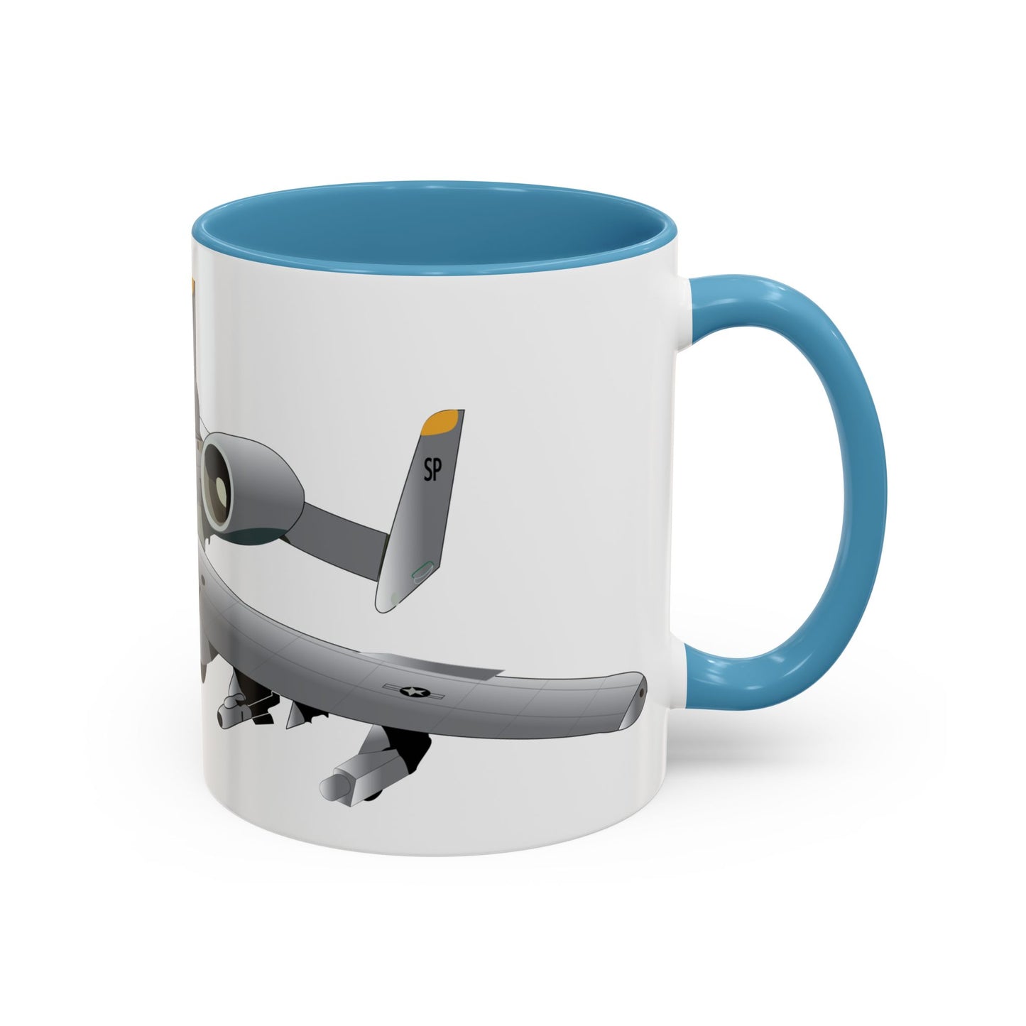 Accent Coffee Mug (11oz & 15oz) - Aircraft - A10 - Front - Top - Oblique X 300