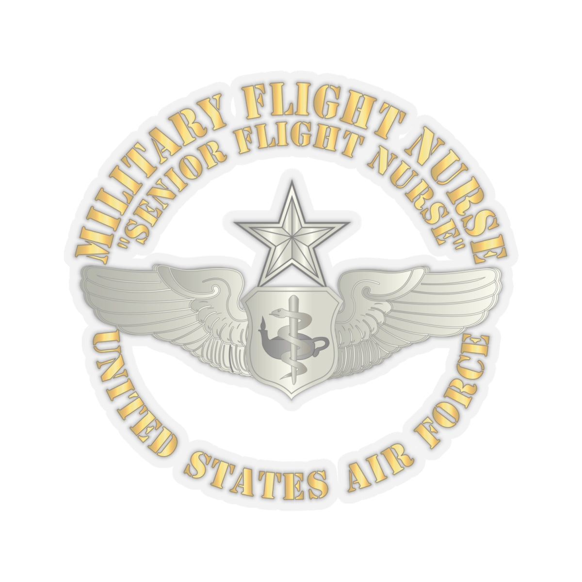 Kiss-Cut Stickers - USAF - Military Flight Nurse - Flight Nurse - Senior
