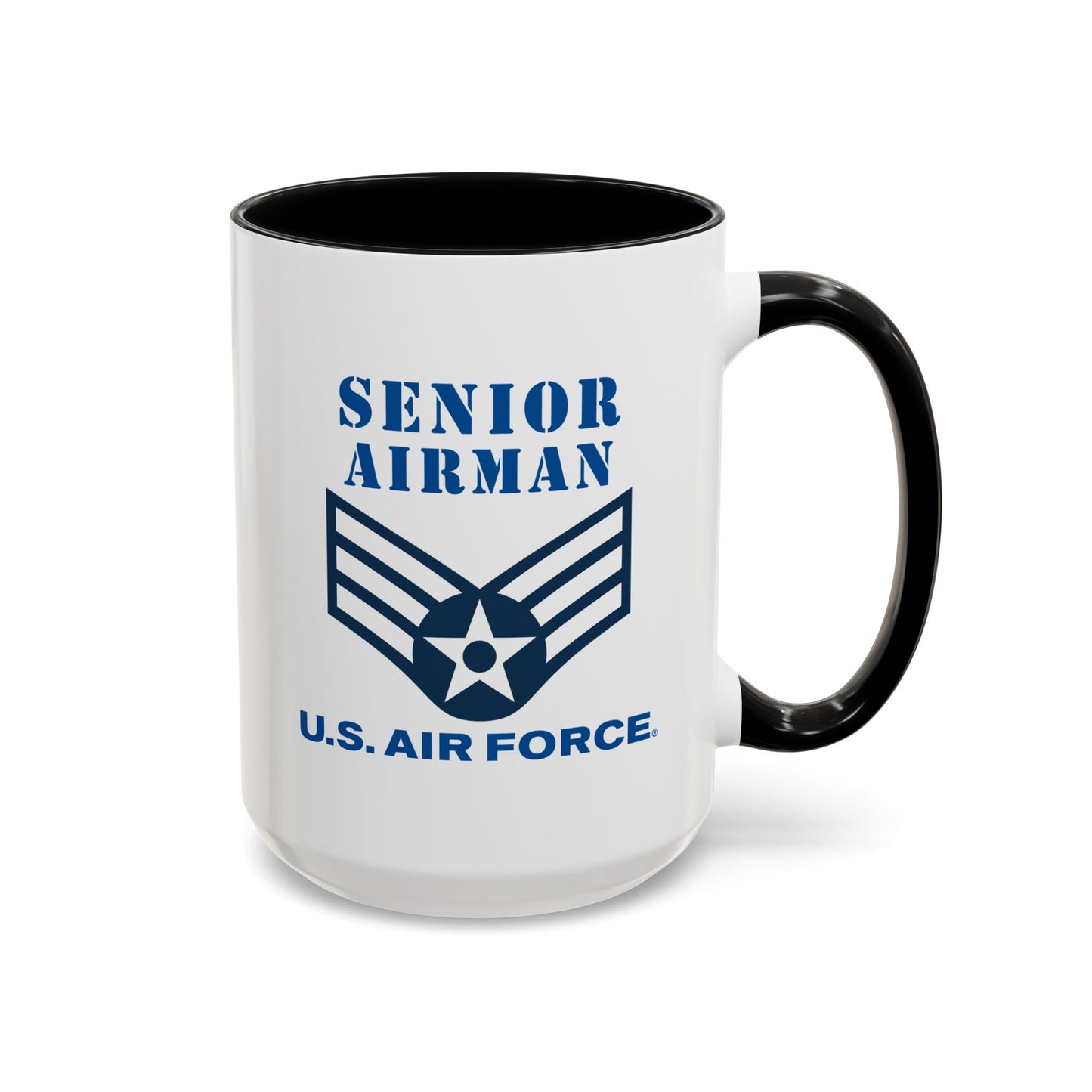 Accent Coffee Mug (11oz & 15oz) - USAF - Senior Airman (E4) - 2020 - US Air Force w Text X 300