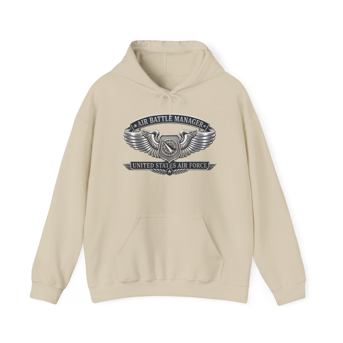 Unisex Heavy Blend Hooded Sweatshirt - USAF - Air Battle Manager Badge - United States Air Force- 3D - Enhanced