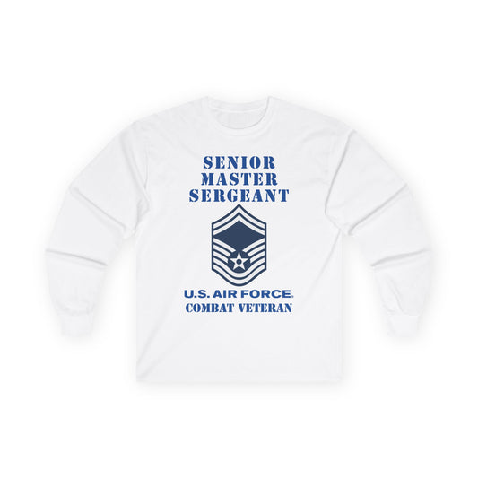 Unisex Ultra Cotton Long Sleeve Tee - USAF - Senior Master Sergeant (E8a) - 2020 - Combat Veteran