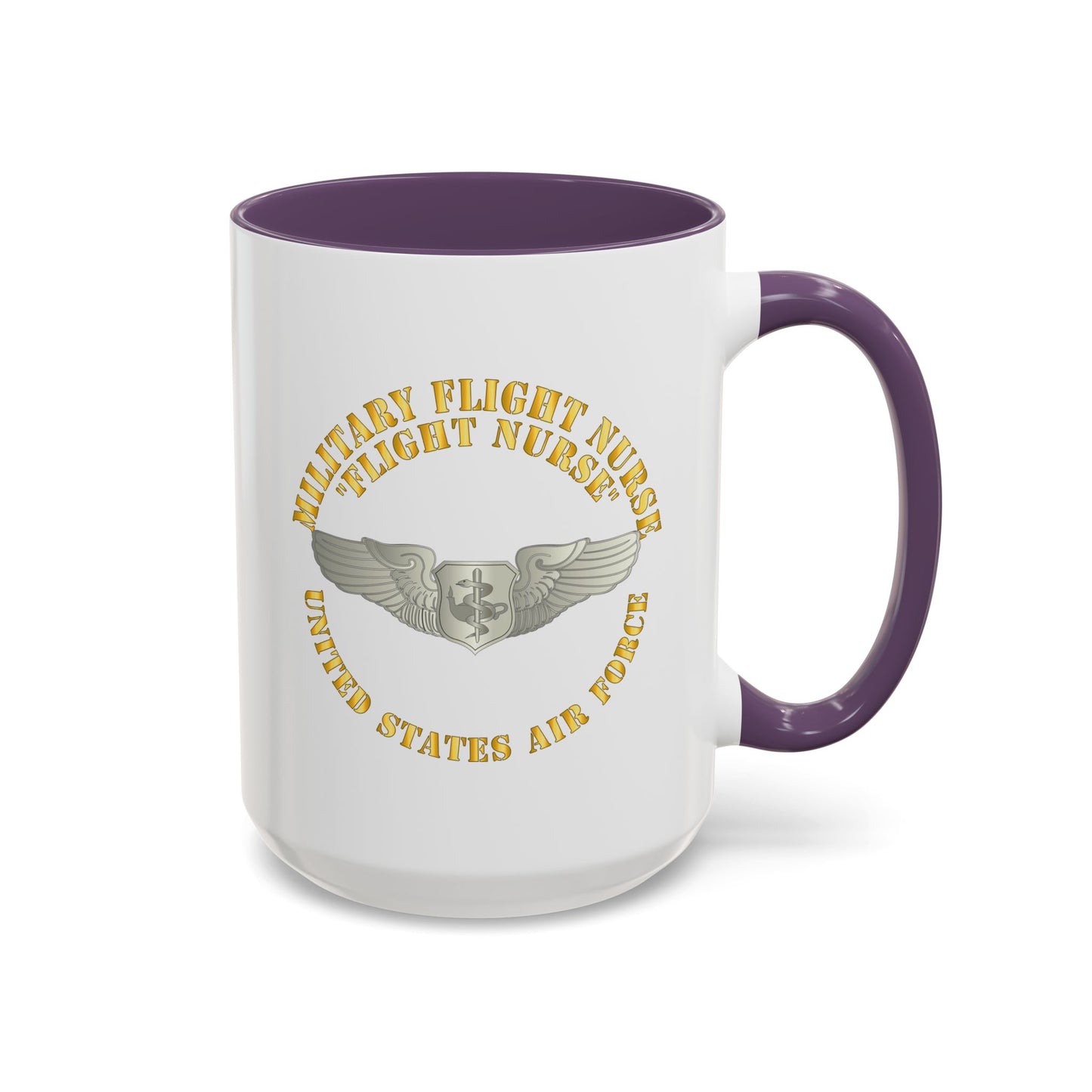 Accent Coffee Mug (11oz & 15oz) - USAF - Military Flight Nurse - Flight Nurse - Basic