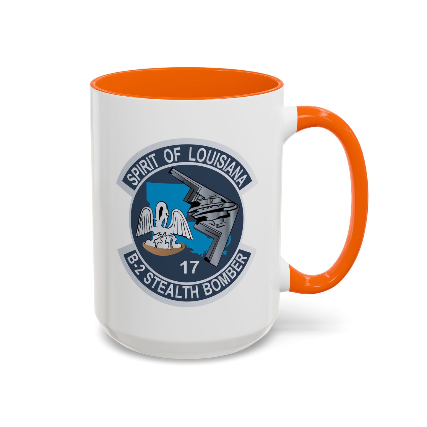 Accent Coffee Mug (11oz & 15oz) - USAF - B2 - Spirit of Louisiana - Stealth Bomber wo txt X 300