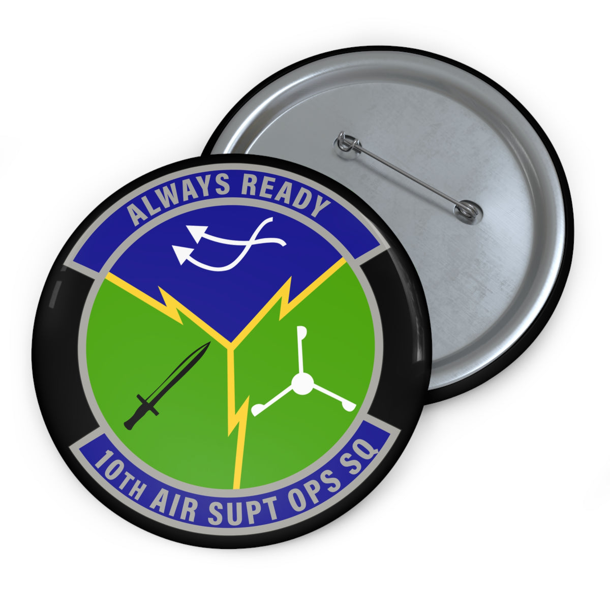 Custom Pin Button - USAF - 10th Air Support Operations Squadron wo txt