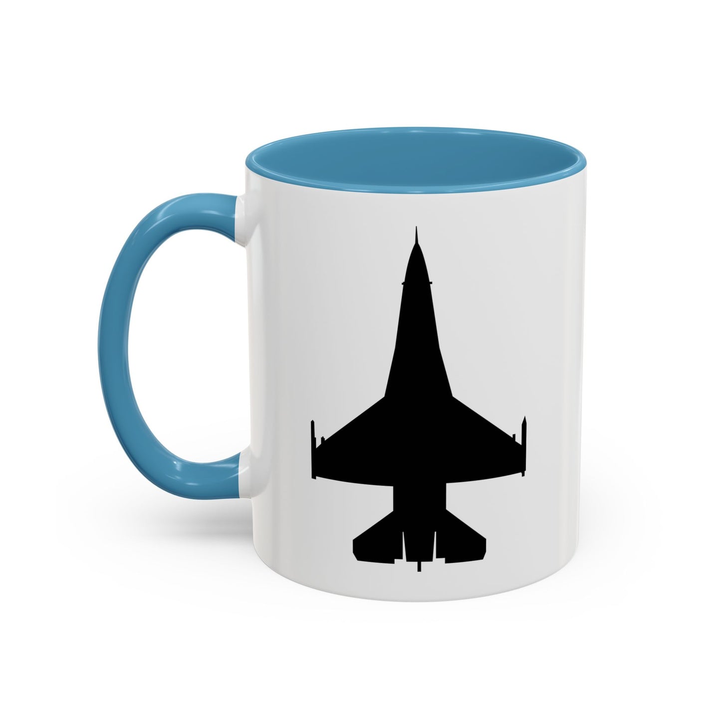 Accent Coffee Mug (11oz & 15oz) - Aircraft - F-16 -Top - Black wo Txt X 300