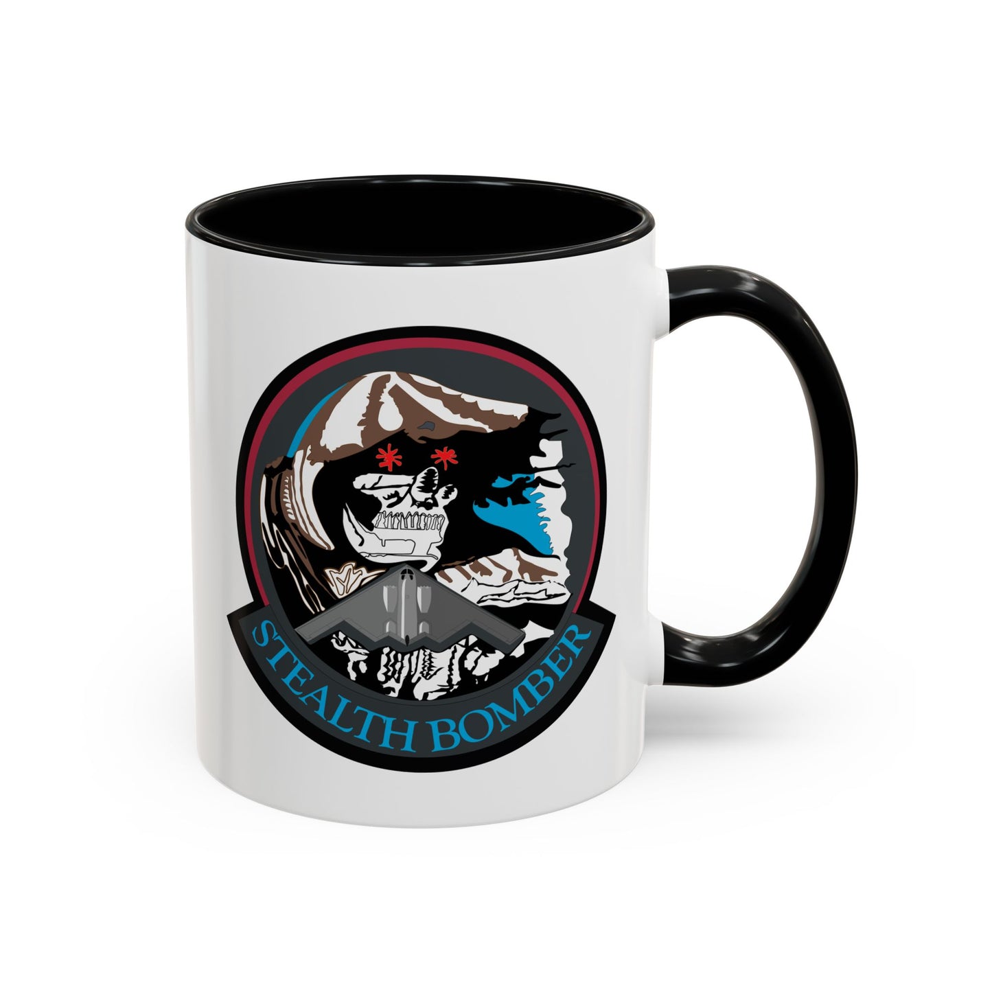 Accent Coffee Mug (11oz & 15oz) - USAF - B2 - Grim Reaper - Stealth Bomber wo txt X 300