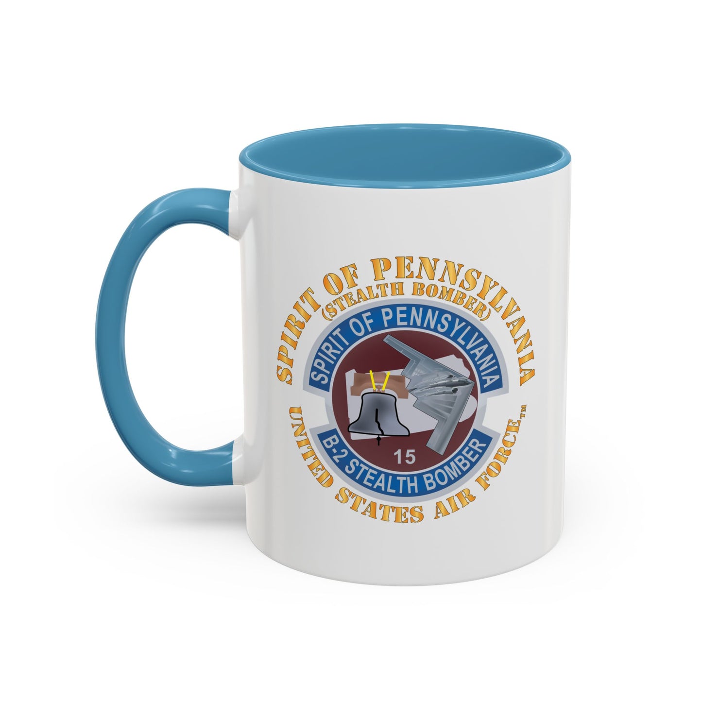 Accent Coffee Mug (11oz & 15oz) - USAF - B2 - Spirit of Pennsylvania Stealth Bomber X 300