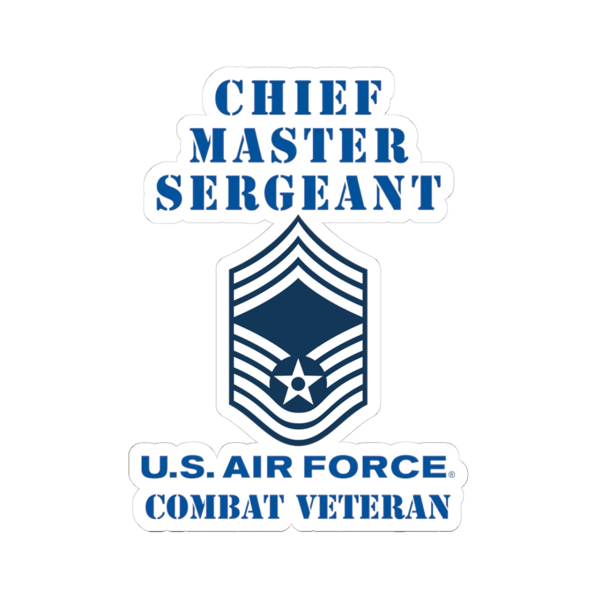 Kiss-Cut Stickers - USAF - Chief Master Sergeant (E9a) - 2020 - Combat Veteran